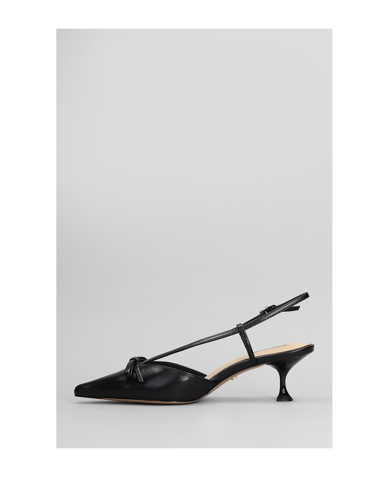 Lola Cruz Satina Heel 55 Pumps In Black Leather - black