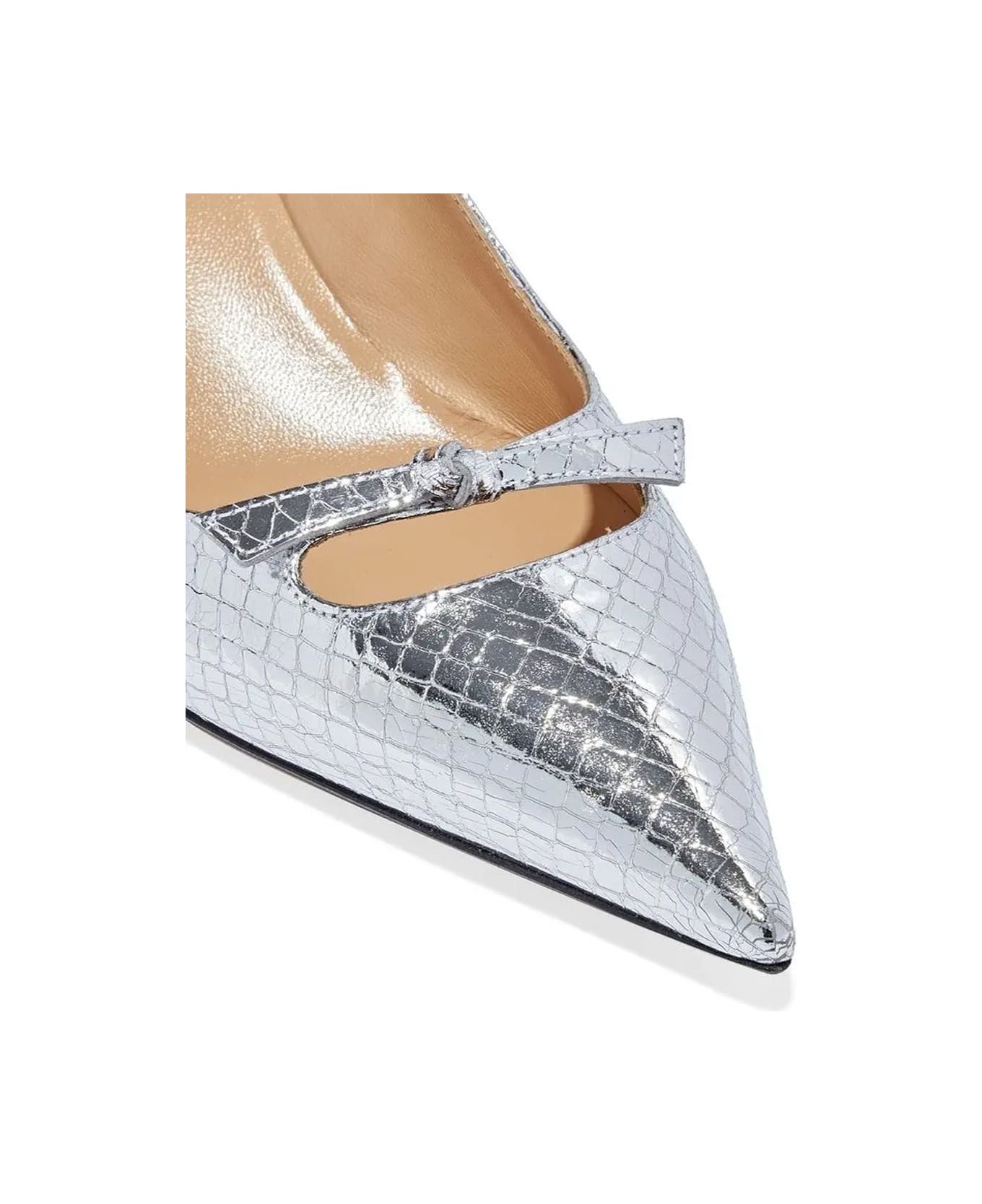 Sergio Rossi Isobel 045 Leather Pumps - Silver