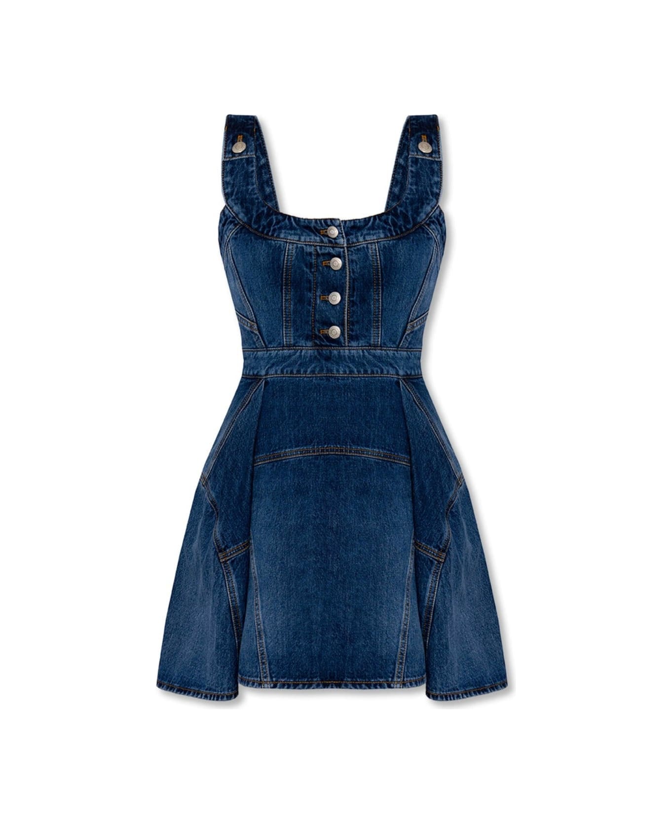 Alexander McQueen Denim Mini Dress - Blue