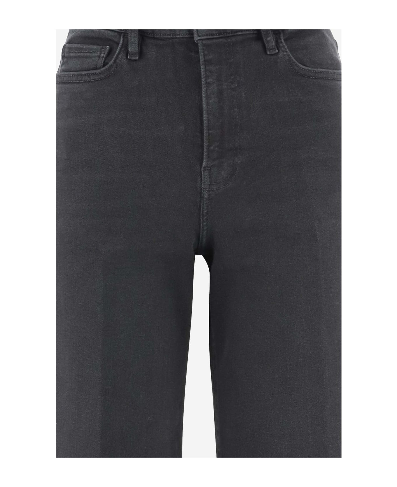 Frame Le Palazzo Crop Jeans In Stretch Denim - Black