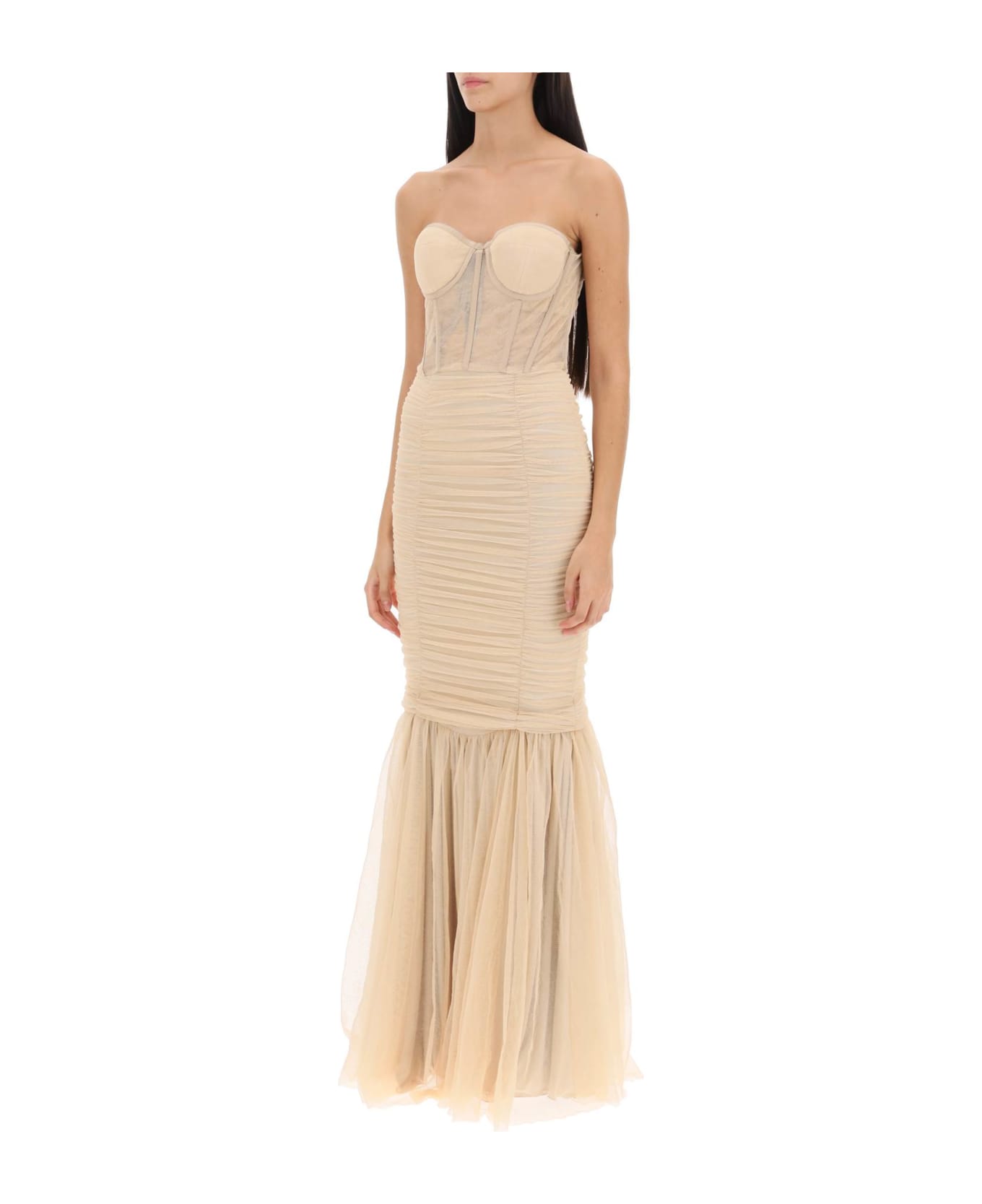 19:13 Dresscode Long Mermaid Dress - NUDE (Beige)