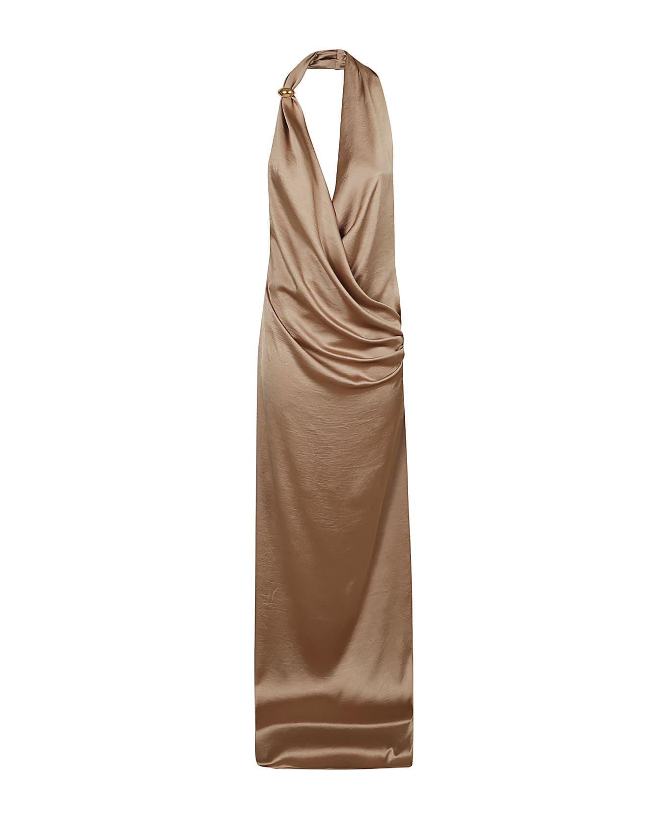 Blumarine Halter Neck Long Dress - GREY ワンピース＆ドレス