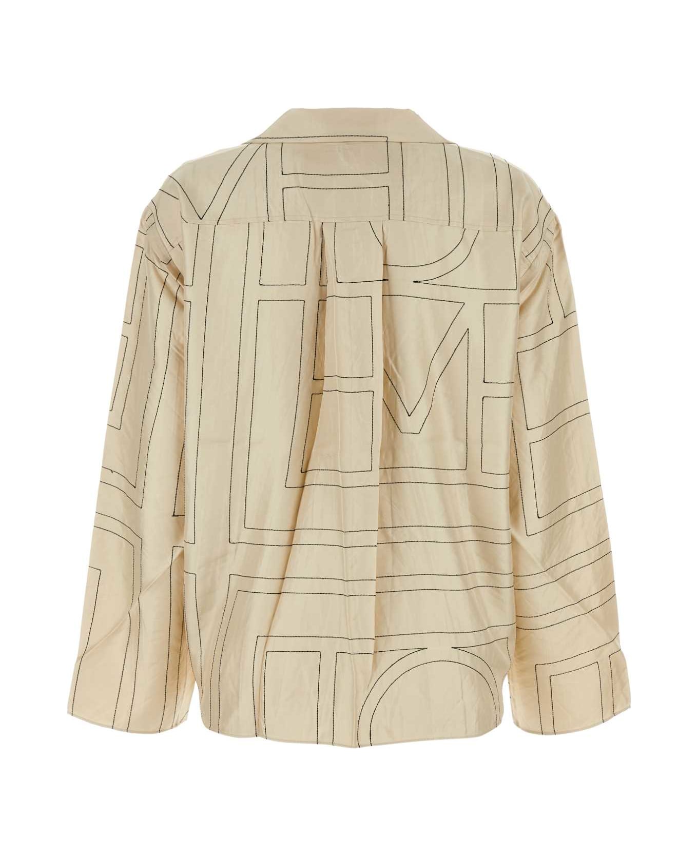 Totême Beige Silk Shirt - IVORYMONOGRAM