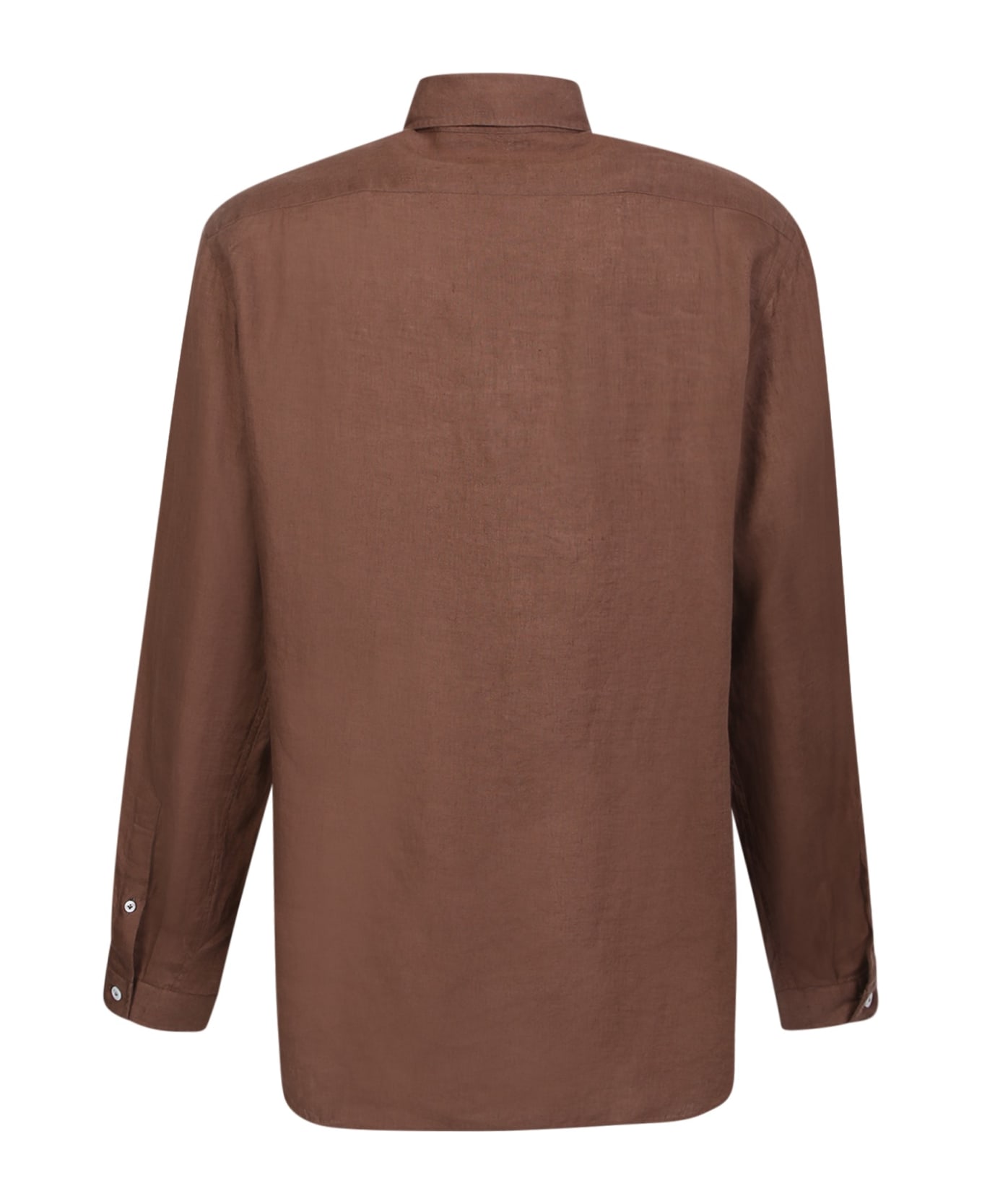 Lardini Linen Polo Shirt - Brown