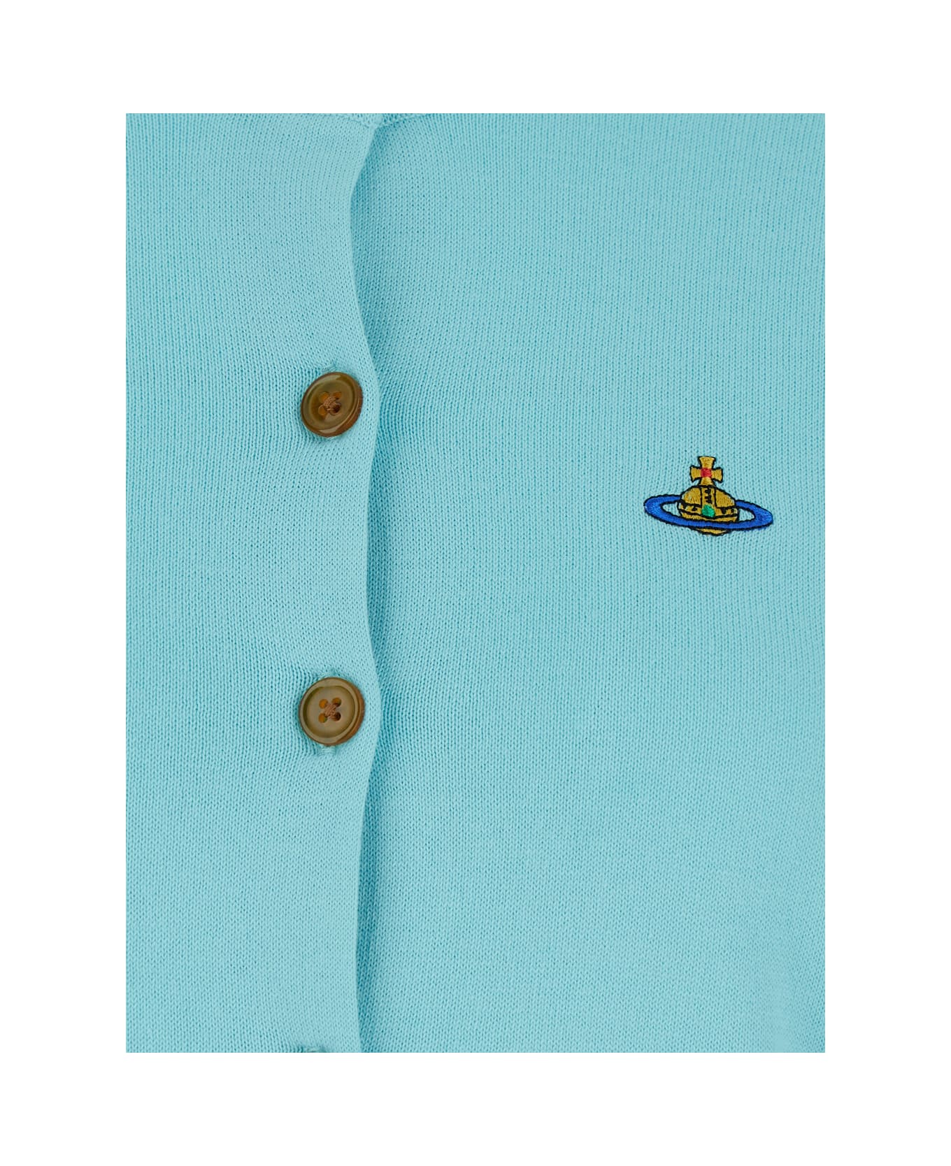 Vivienne Westwood Light Blue Cardigan With Buttons In Cotton Woman - Light blue ニットウェア