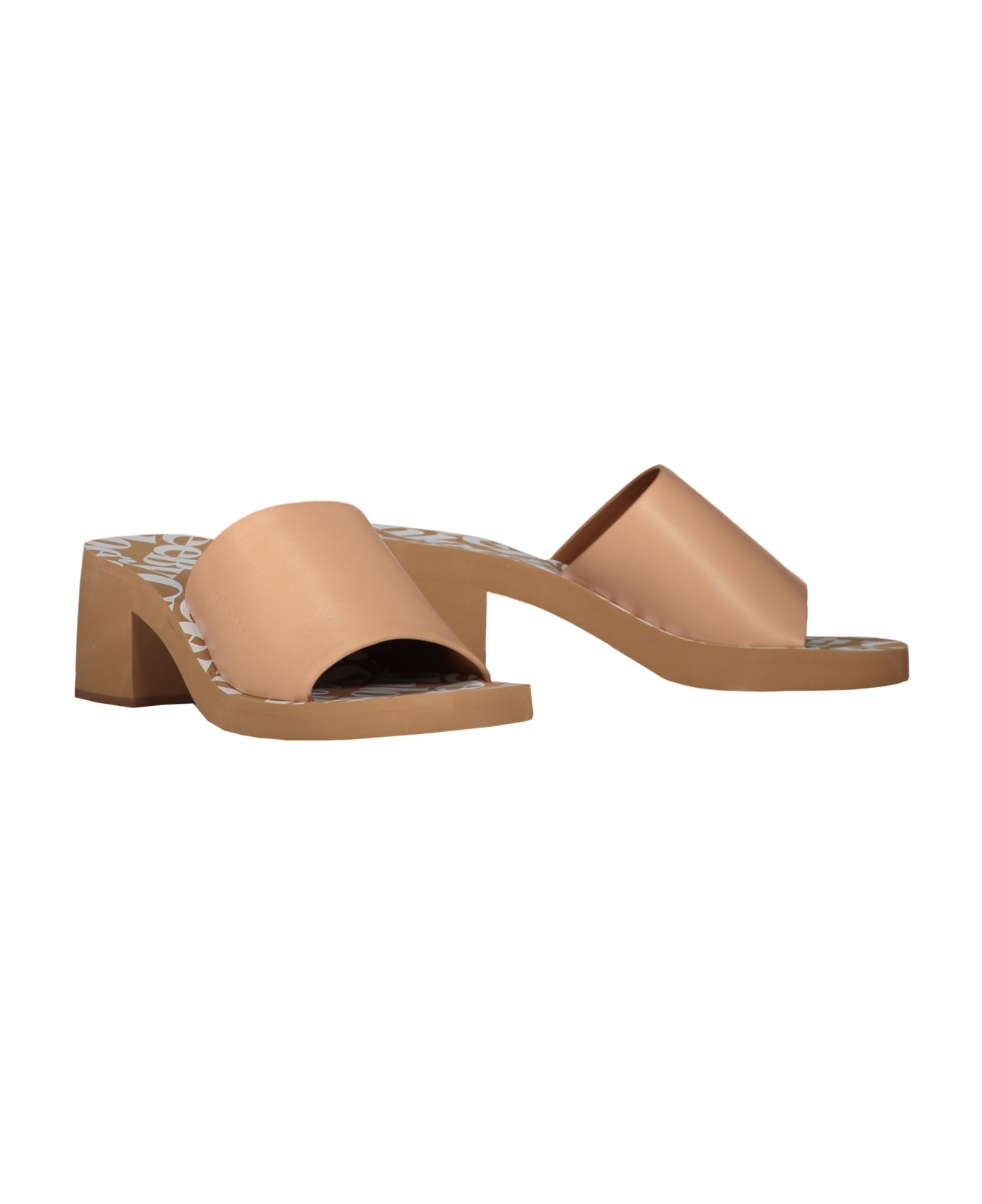 See by Chloé Leather Mules - Beige サンダル