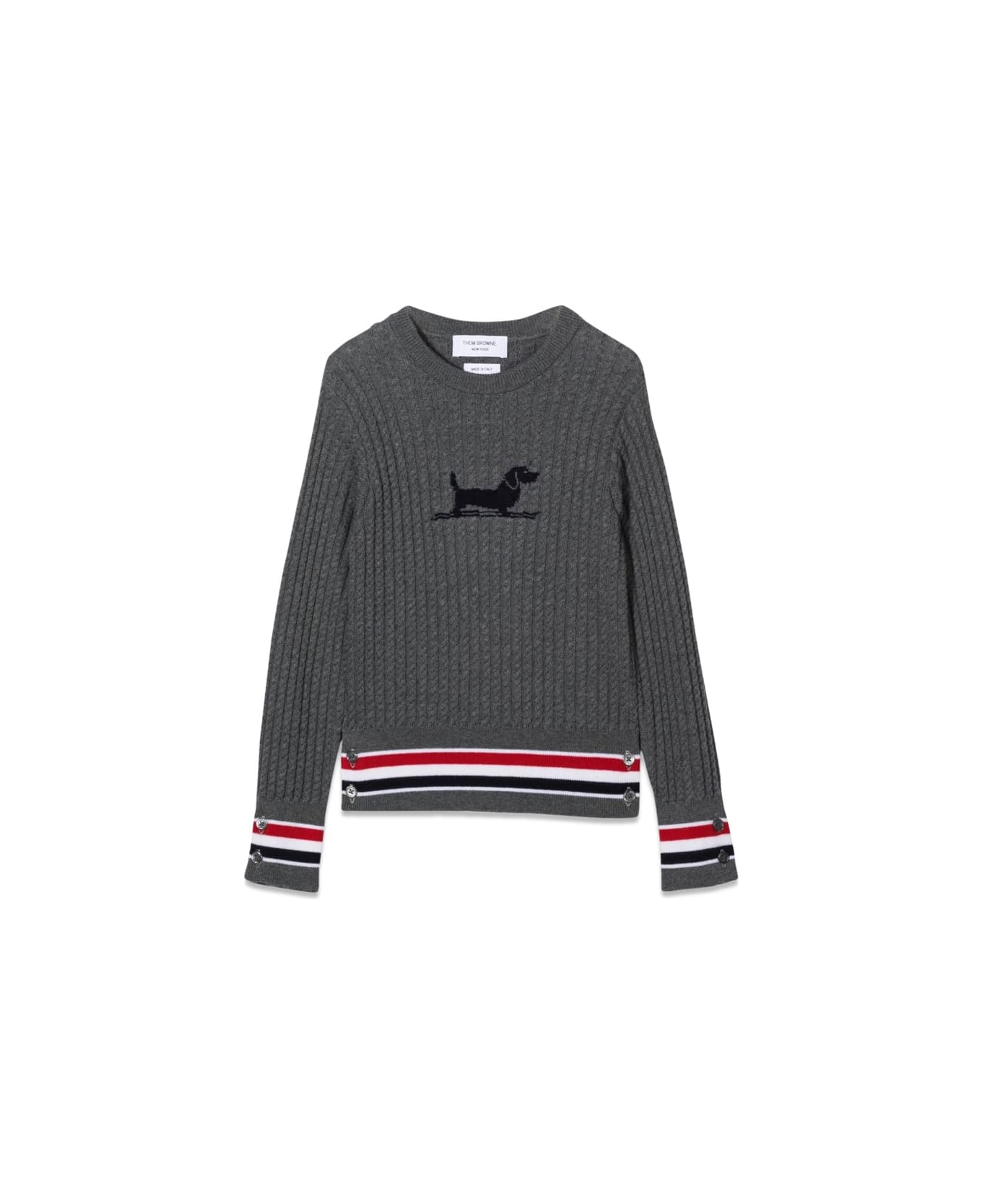 Thom Browne Baby Cable Crewneck Pullover - GREY