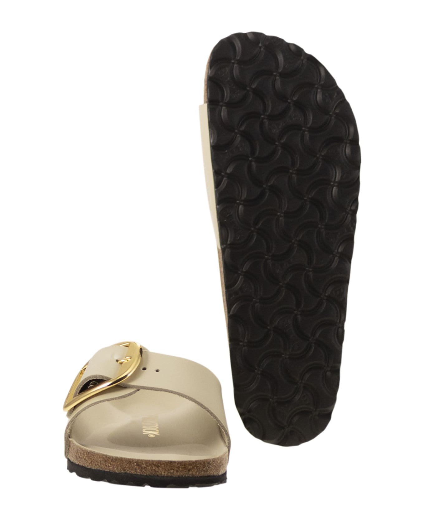 Birkenstock Madrid Big Buckle - Flat Sandal - Ecru