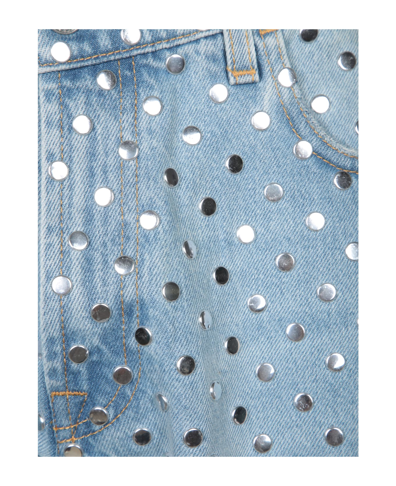 7 For All Mankind Light Blue Studded Jeans - Blue