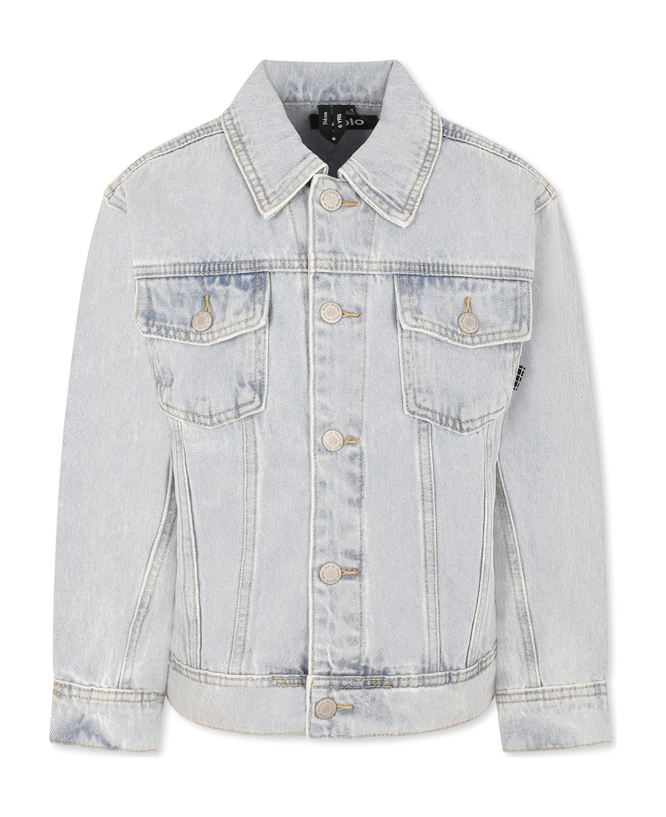 Molo Denim Jacket For Kids With Banana - Denim