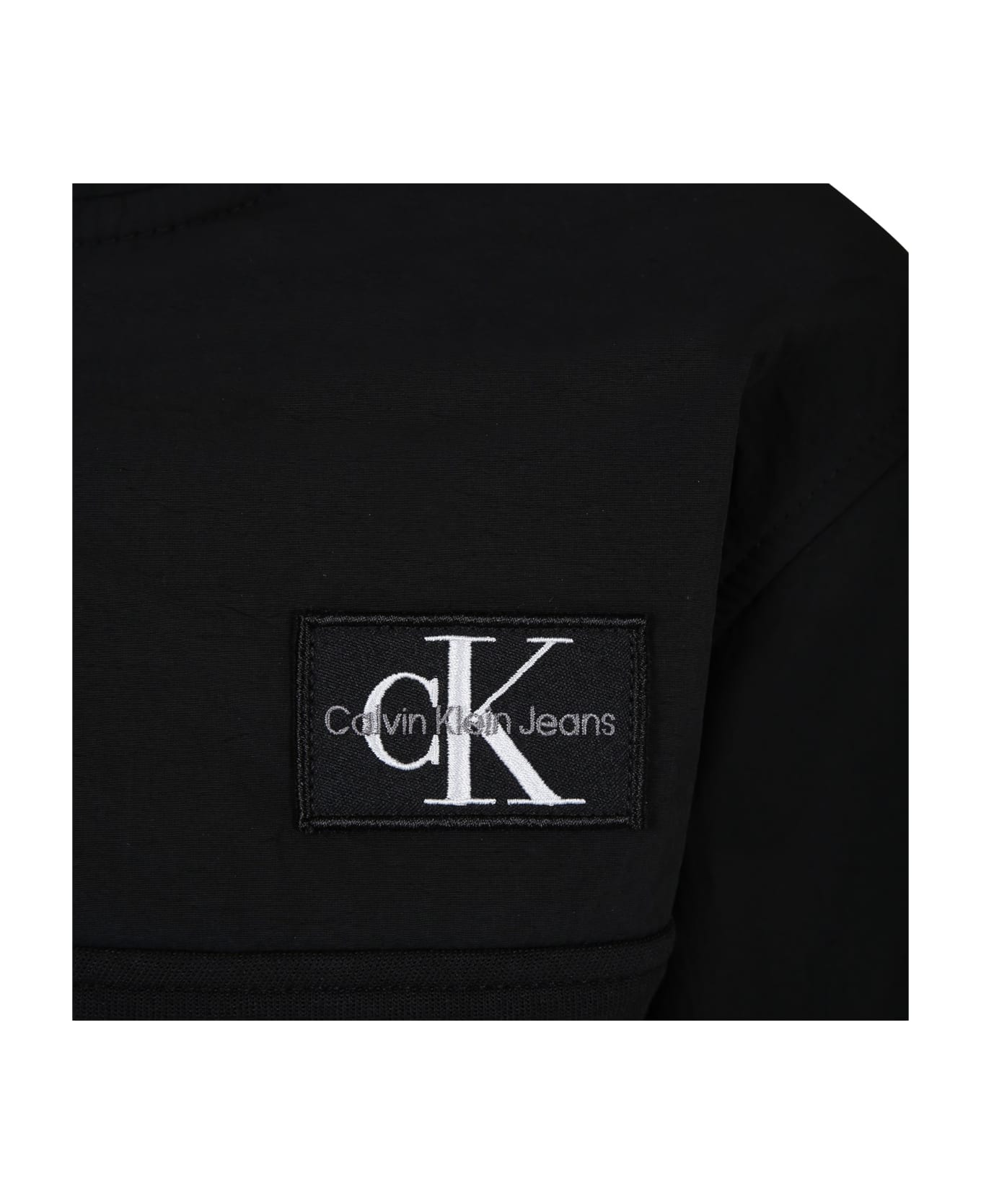 Calvin Klein Black Sweatshirt For Boy With Logo - Black ニットウェア＆スウェットシャツ