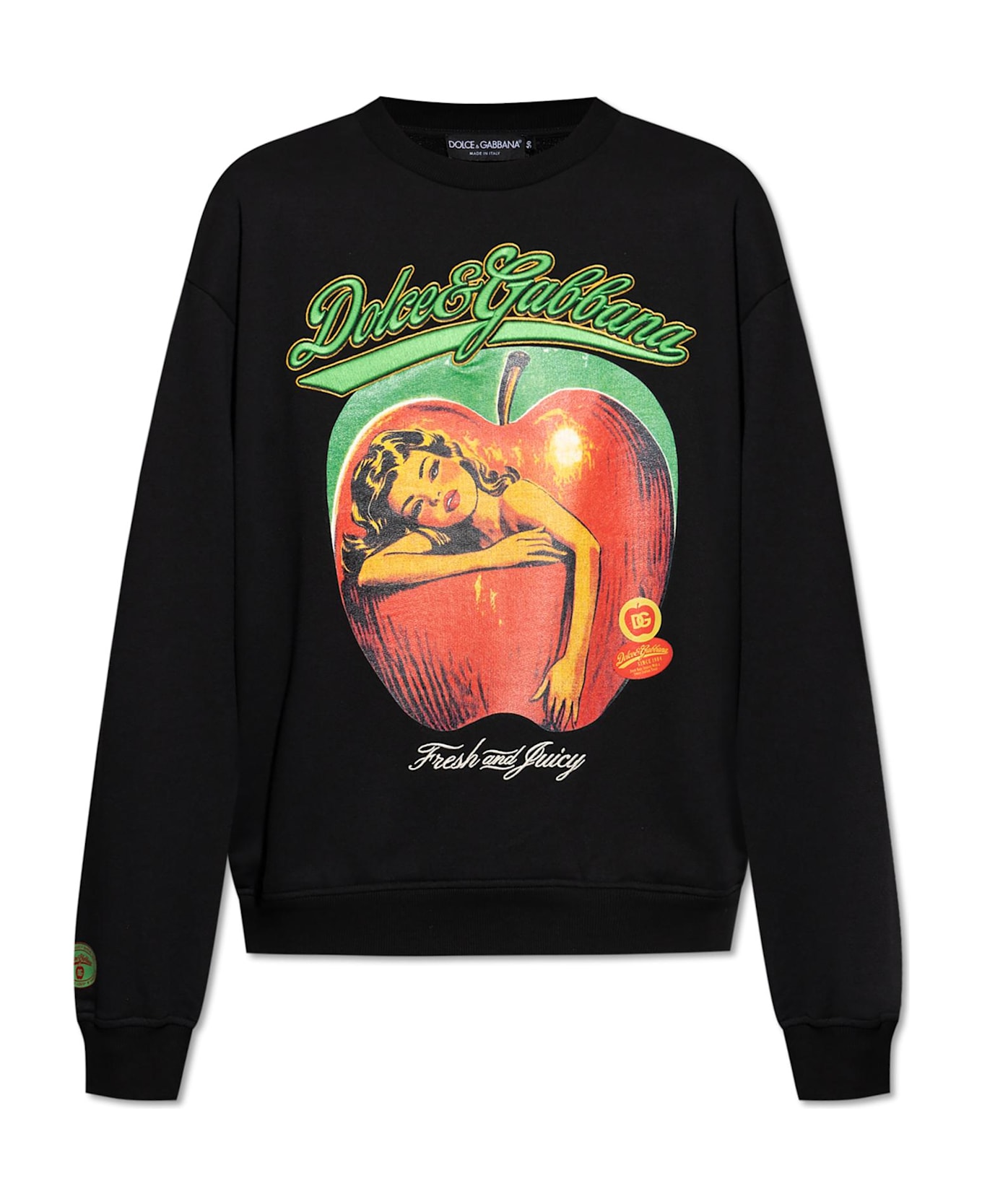 Dolce & Gabbana Sweatshirt With Logo - Black フリース