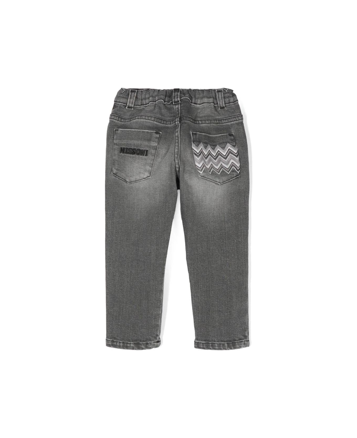 Missoni Kids Jeans Con Logo - Gray