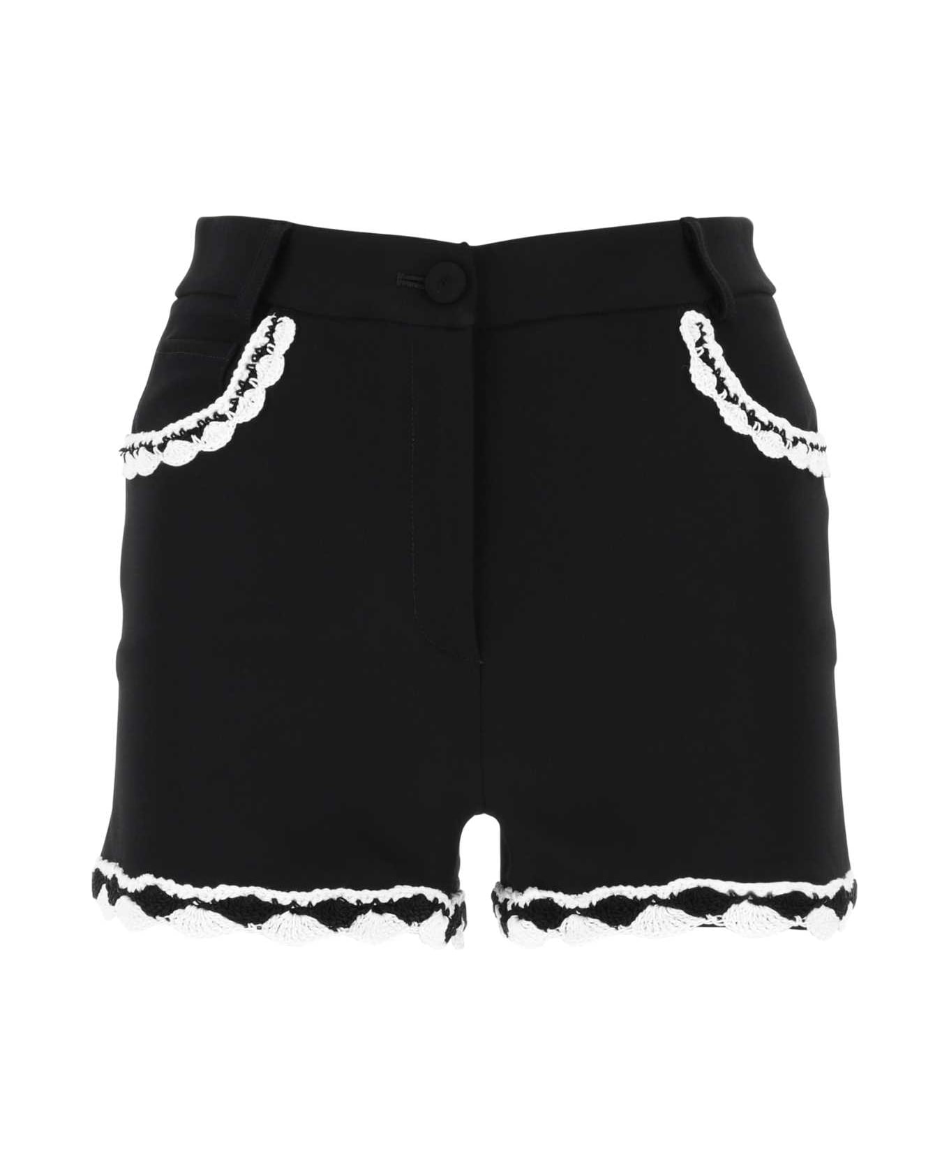 Moschino Black Stretch Crepe Shorts - 1555 ショートパンツ