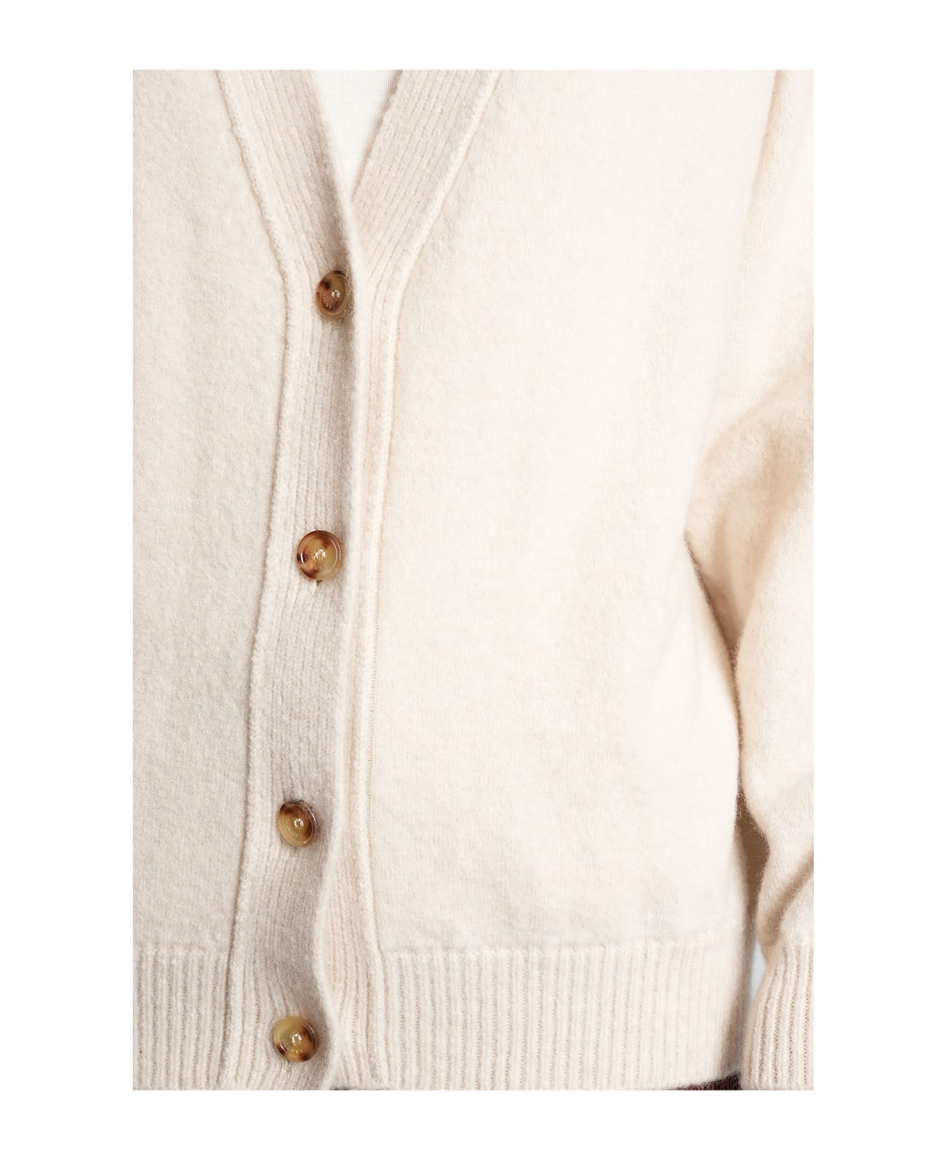 Laneus Cardigan In Beige Cashmere - beige