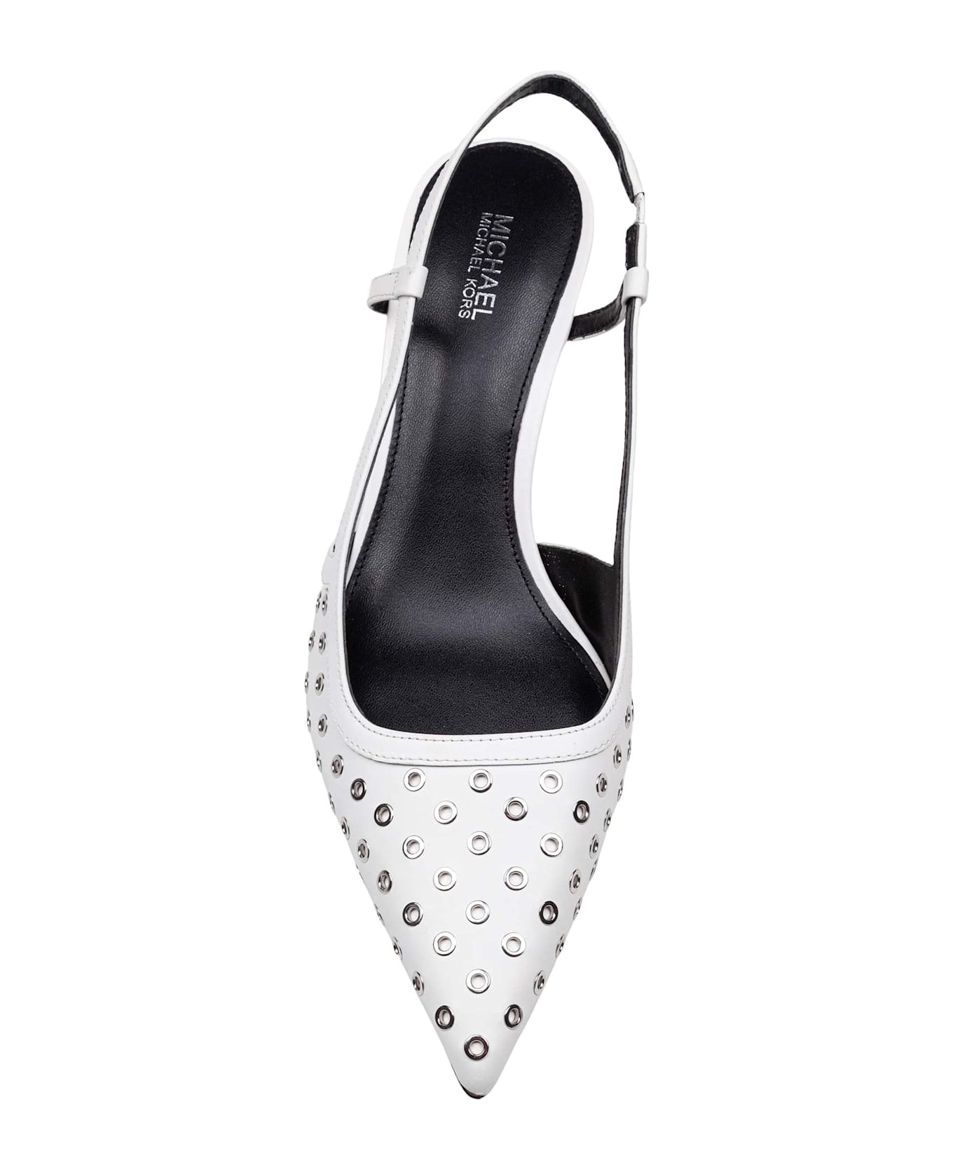 Michael Kors Alora Slingback In White Leather - Optic White
