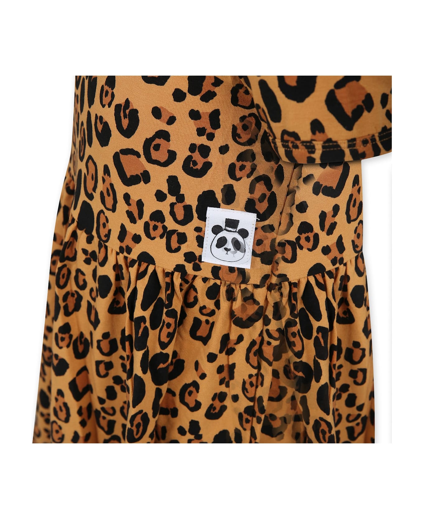 Mini Rodini Beige Dress For Girl With Spotted Print - Beige