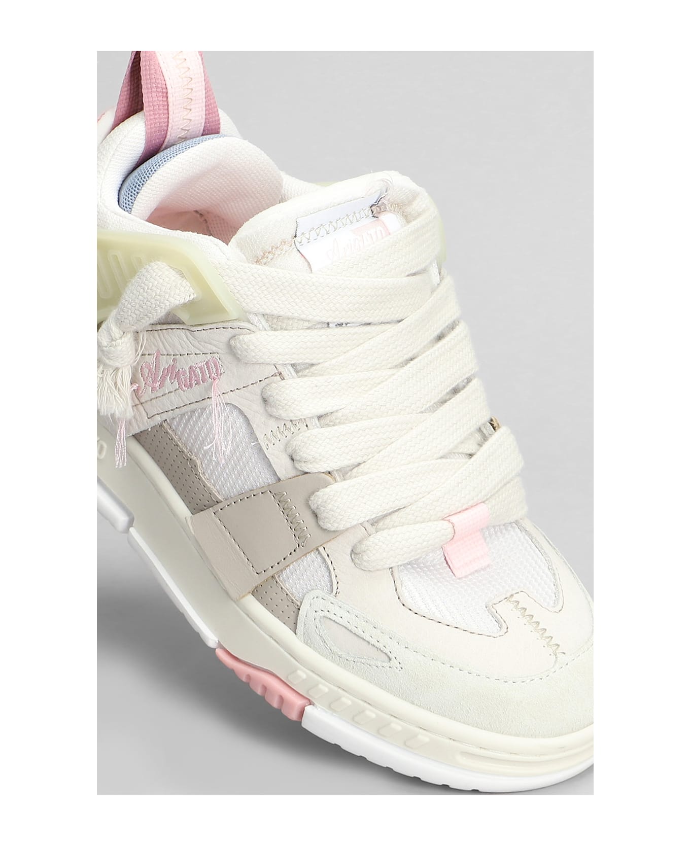 Axel Arigato Area Patchwork Sneakers In Beige Suede And Fabric - beige