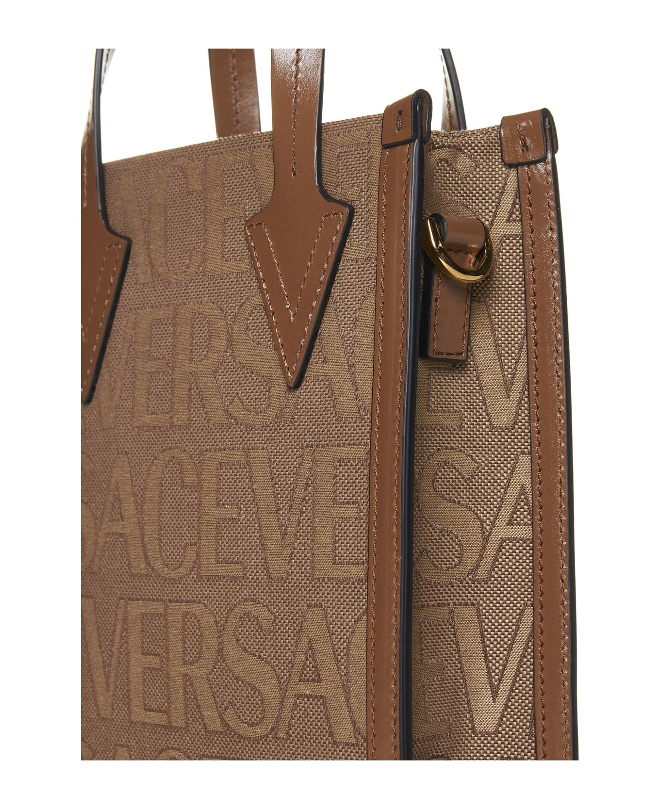 Versace Crossbody Bag 'versace Allover' - V Beige Brown Versace Gold