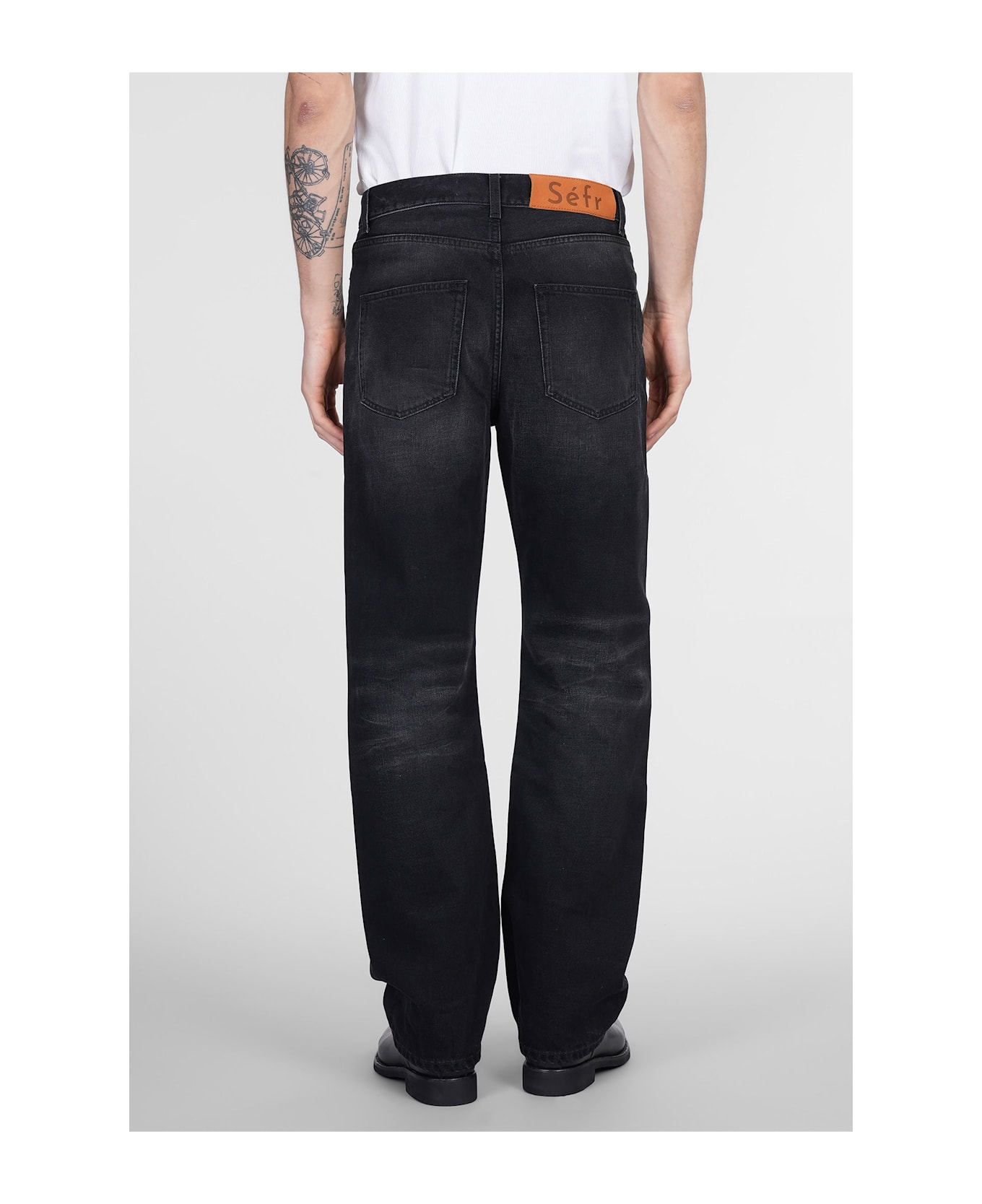 Séfr Jeans In Black Cotton - black
