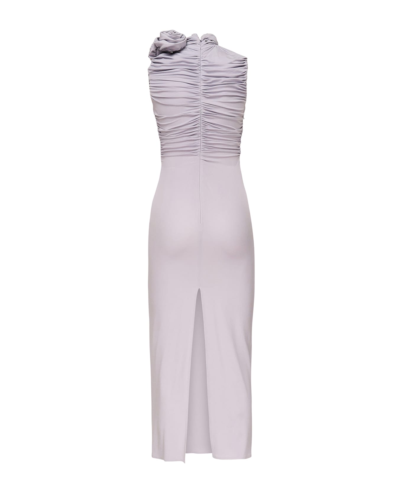 Magda Butrym Ruffled Midi Dress With Turtleneck - PURPLE