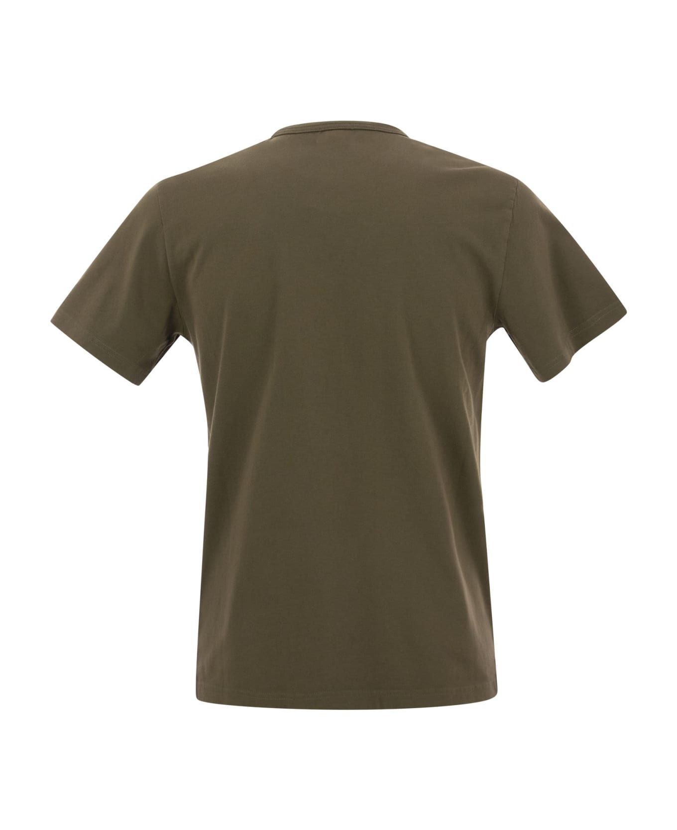 Woolrich Pure Cotton T-shirt With Illustration - Military Green