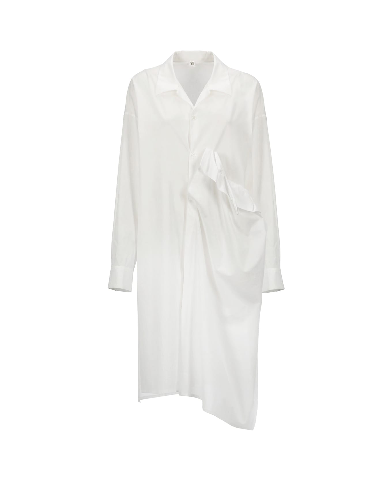Y's Cotton Chemisier Dress - White ワンピース＆ドレス