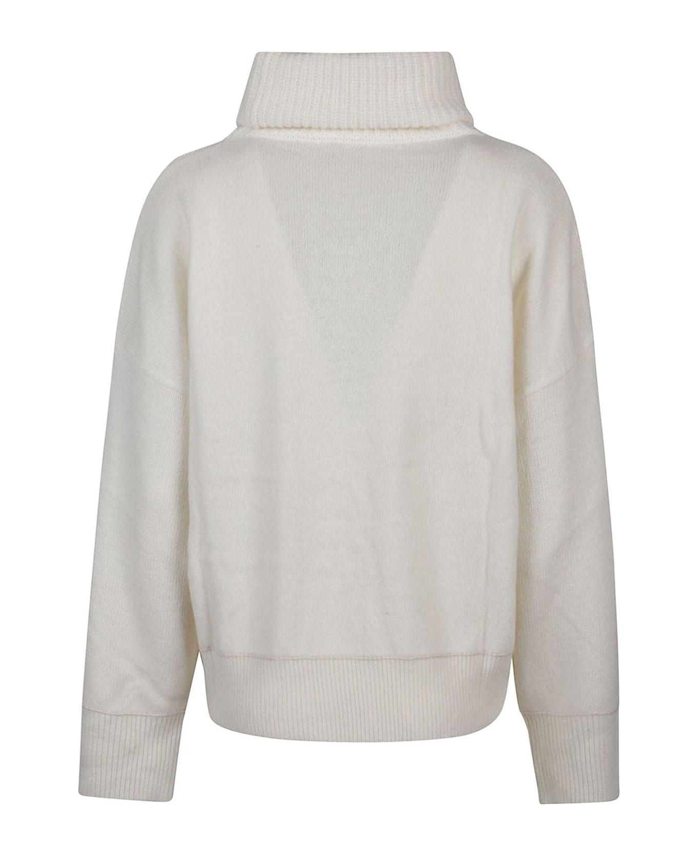 Pinko Panelled Turtleneck Jumper - White