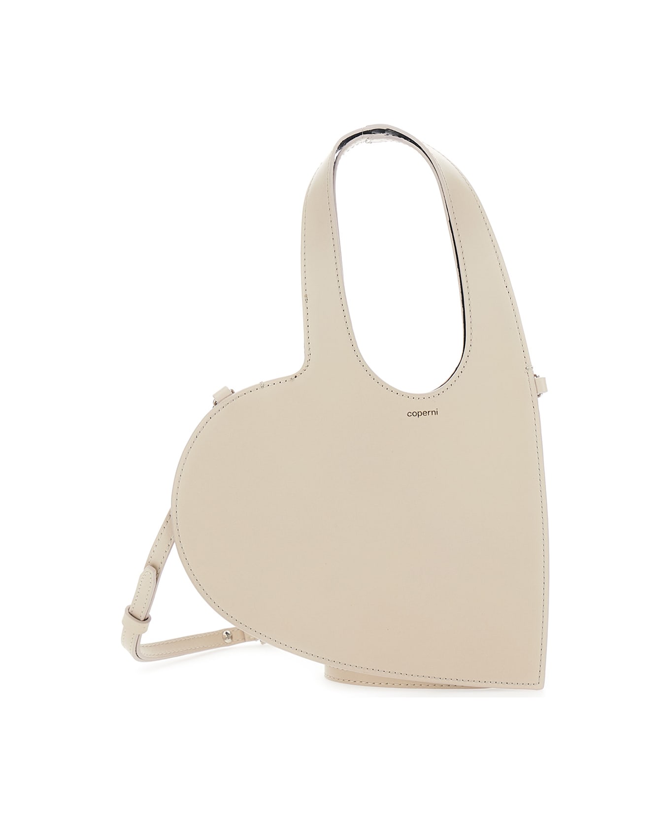 Coperni 'baby Heart' Beige Heart Shaped Crossbody Bag With Adjustable And Removable Shoulder Strap In Leather Woman - Beige