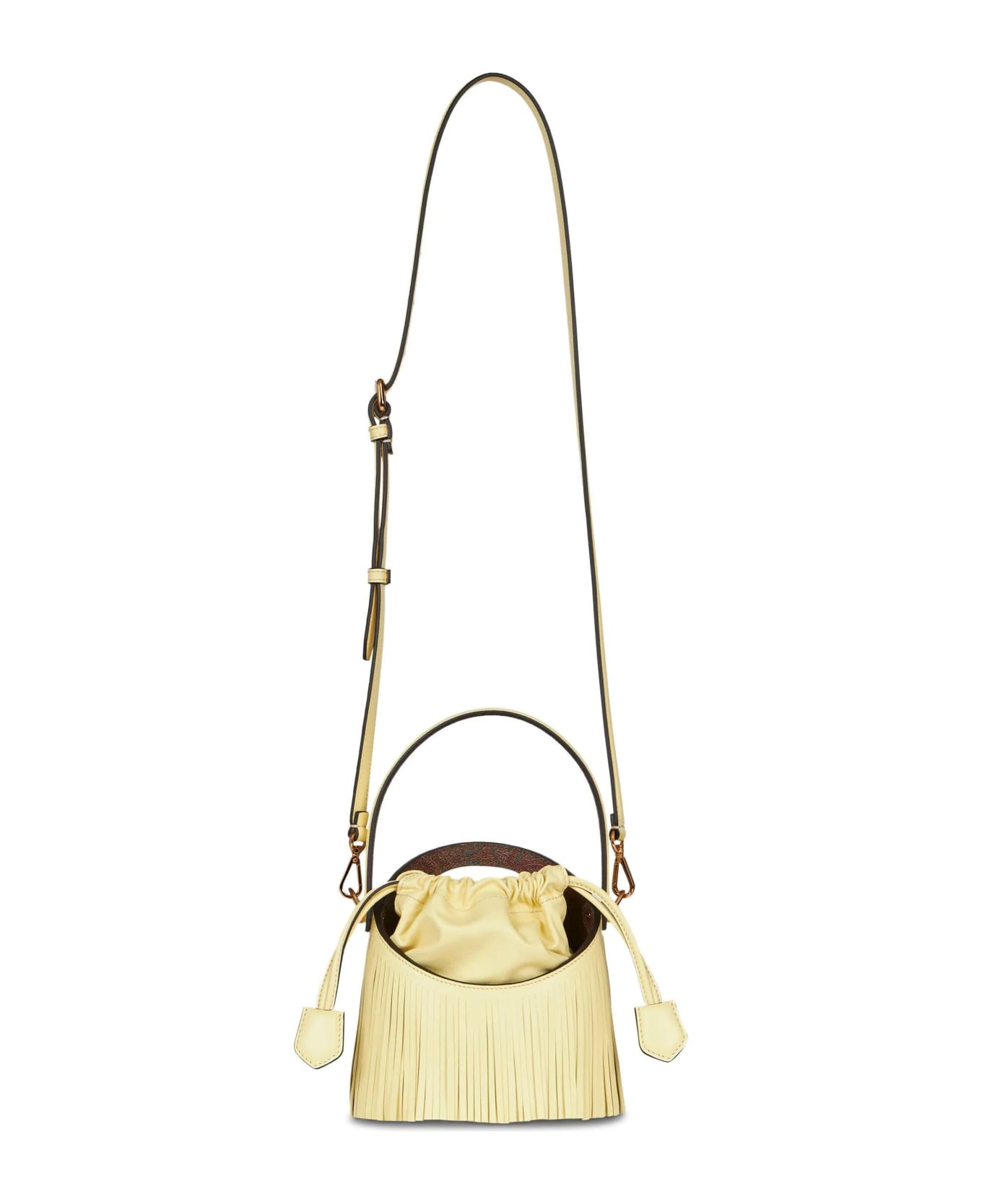 Etro Yellow Saturno Mini Bag With Fringes - Yellow トートバッグ