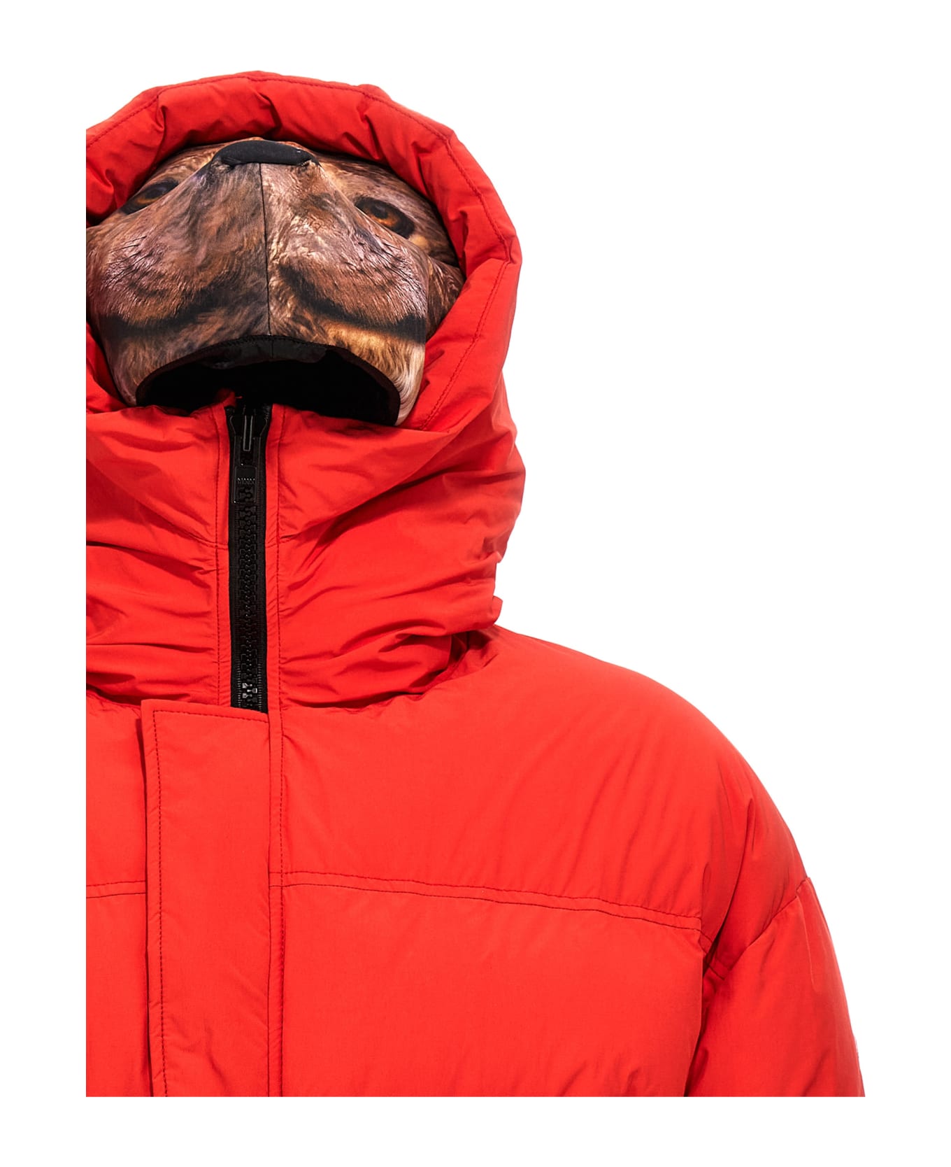 doublet 'animal Trim' Down Jacket - Red