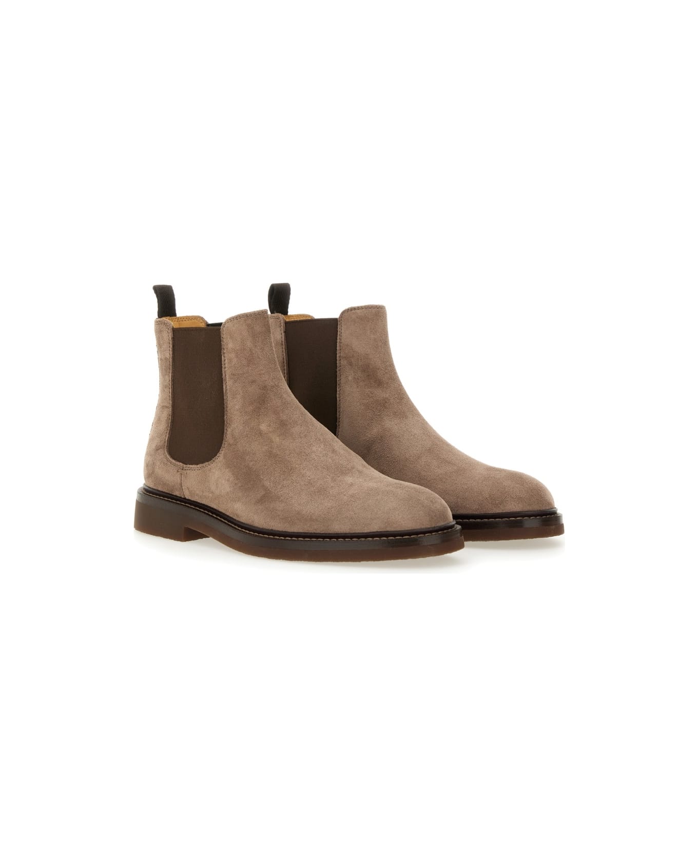 Brunello Cucinelli Suede Chelsea Boot - BROWN