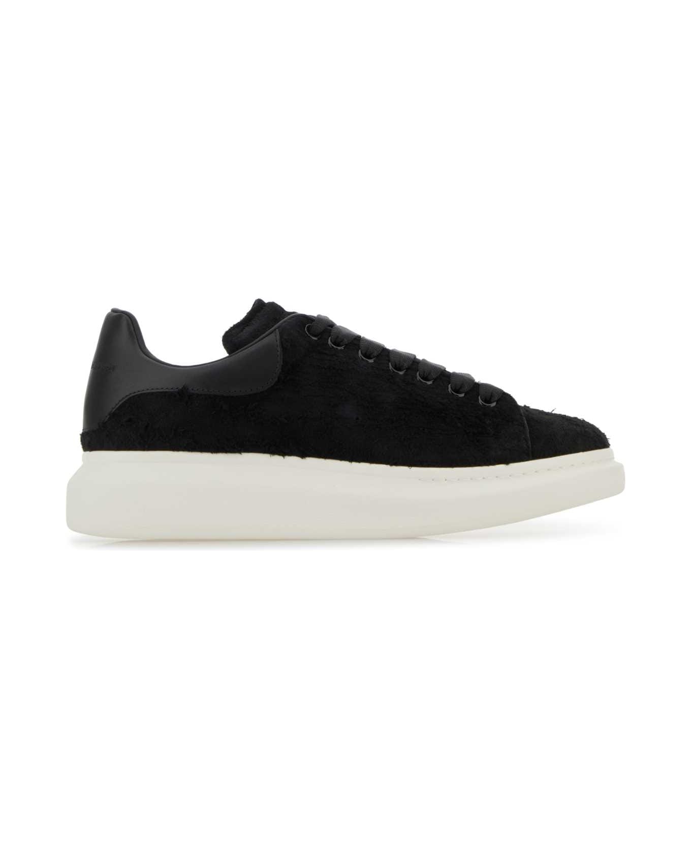 Alexander McQueen Black Leather Sneakers With Black Leather Heel - Black