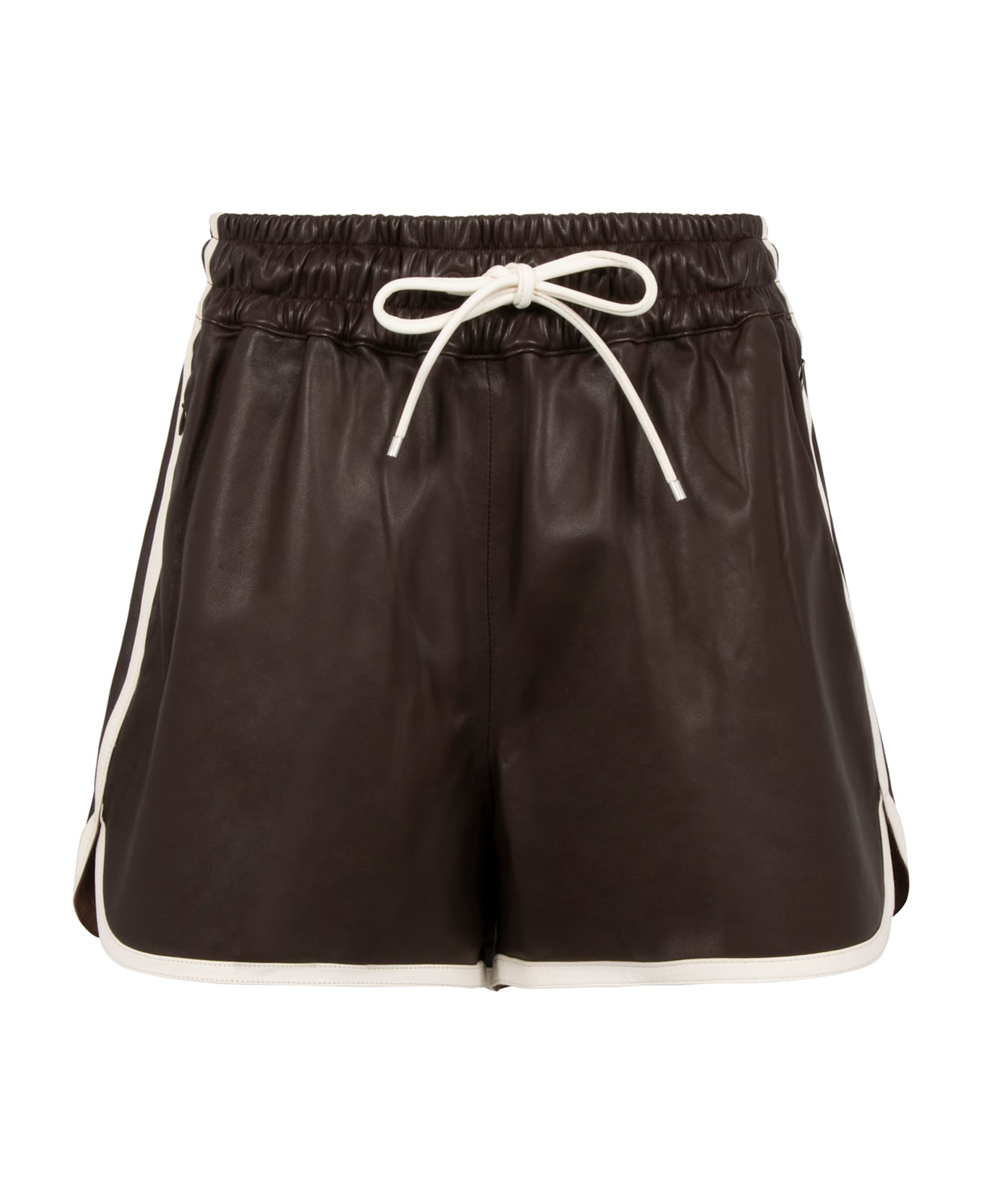 Frame Leather Shorts - brown