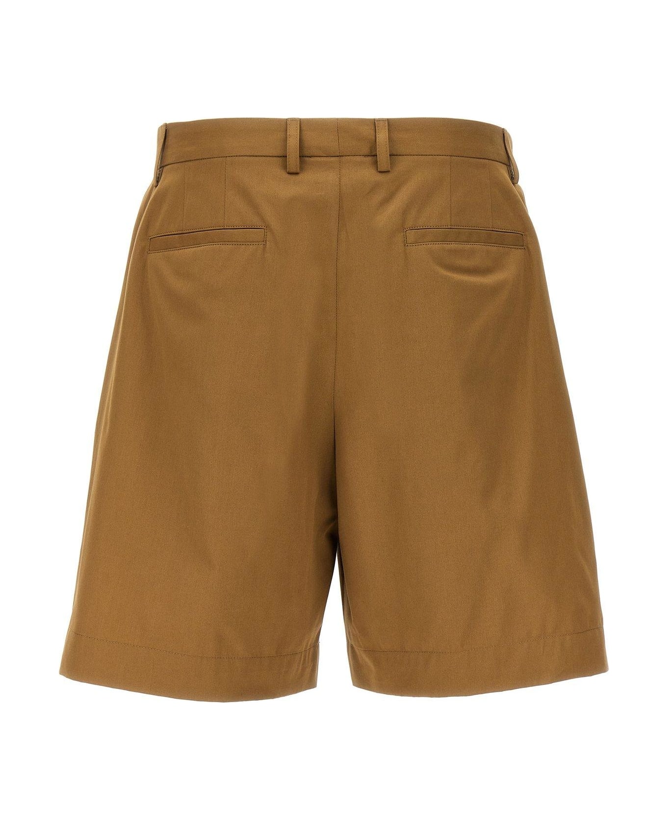A.P.C. Pleated Bermuda Shorts - CAMEL