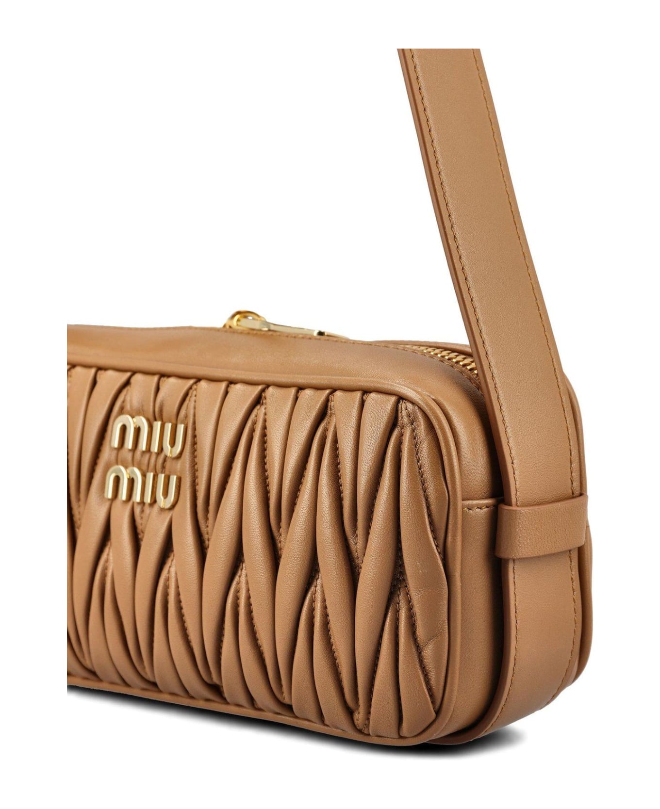 Miu Miu ロゴレタリング ジップアップ ショルダーバッグ Miu Miu ロゴレタリング ジップアップ ショルダーバッグ ミュウ