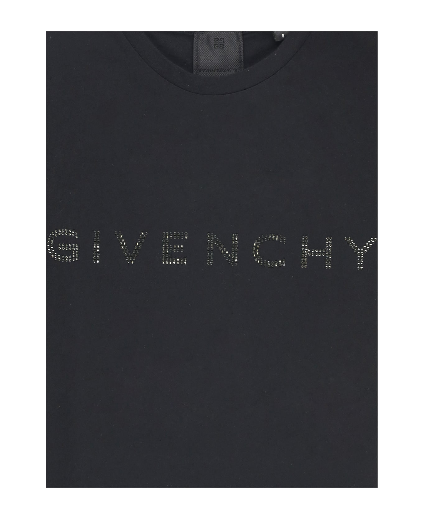 Givenchy T-shirt With Strass Logo - Black