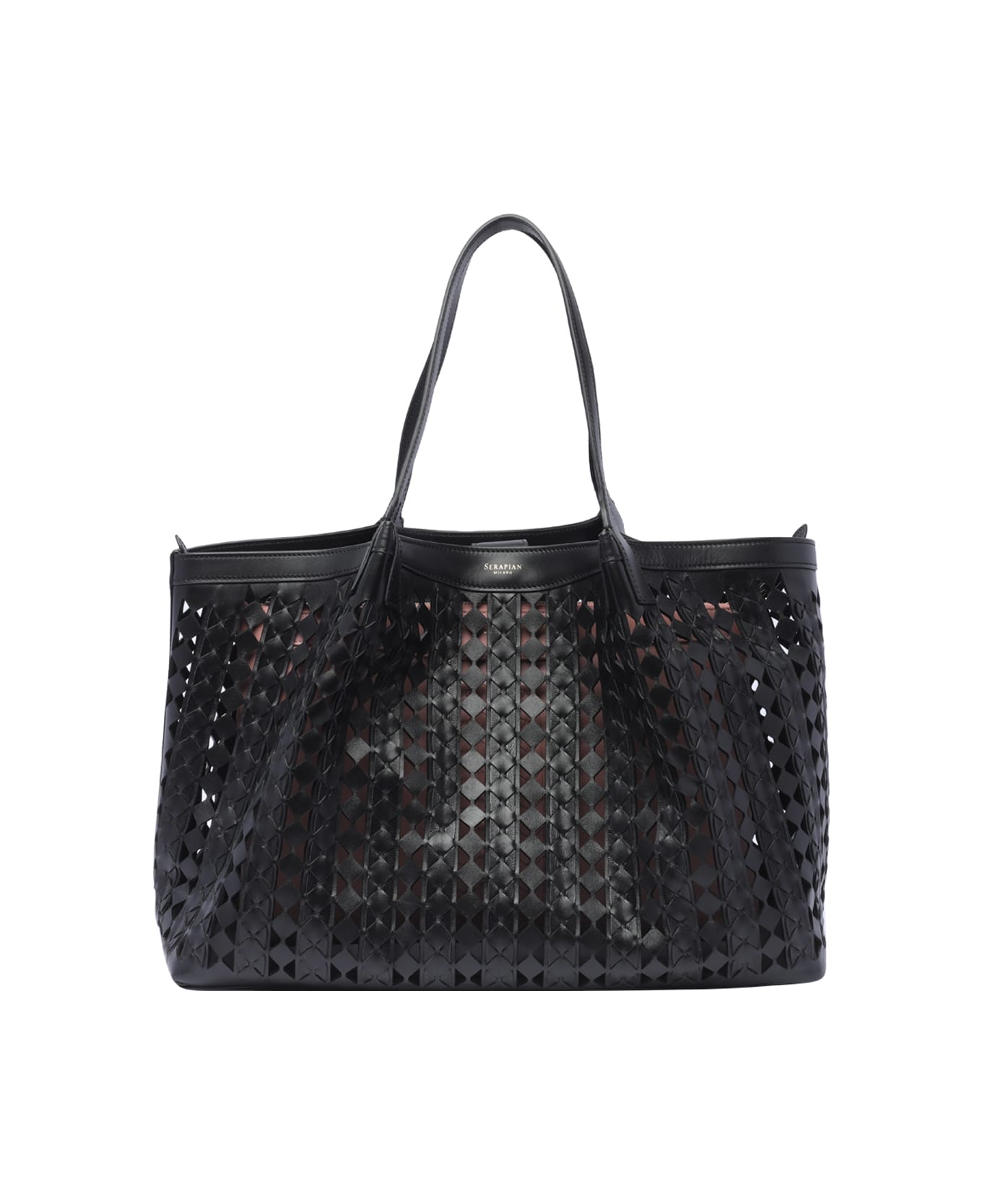 Serapian Secret Mosaico Shoulder Bag - Black
