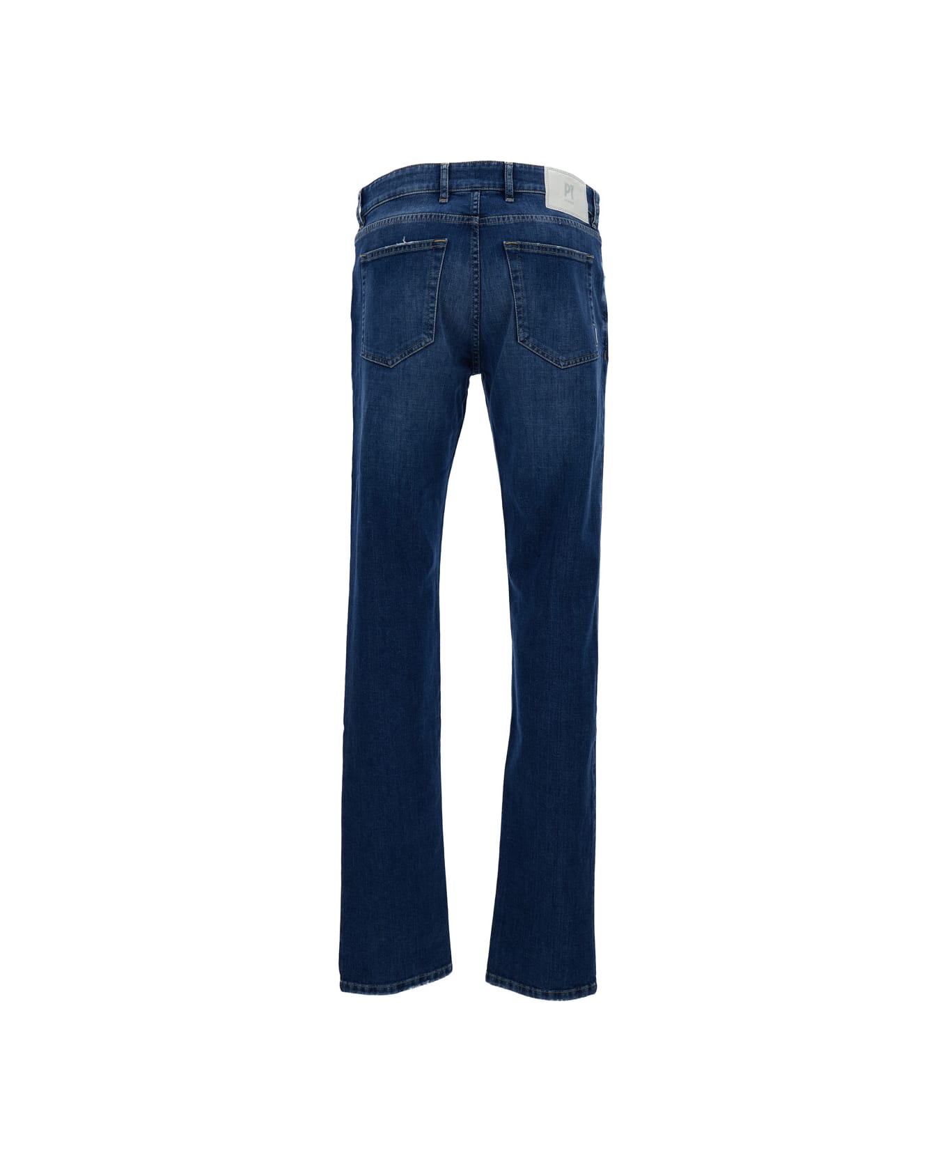 PT01 Dark Blue Medium Waist 'swing' Jeans In Cotton Blend Man - Blu デニム