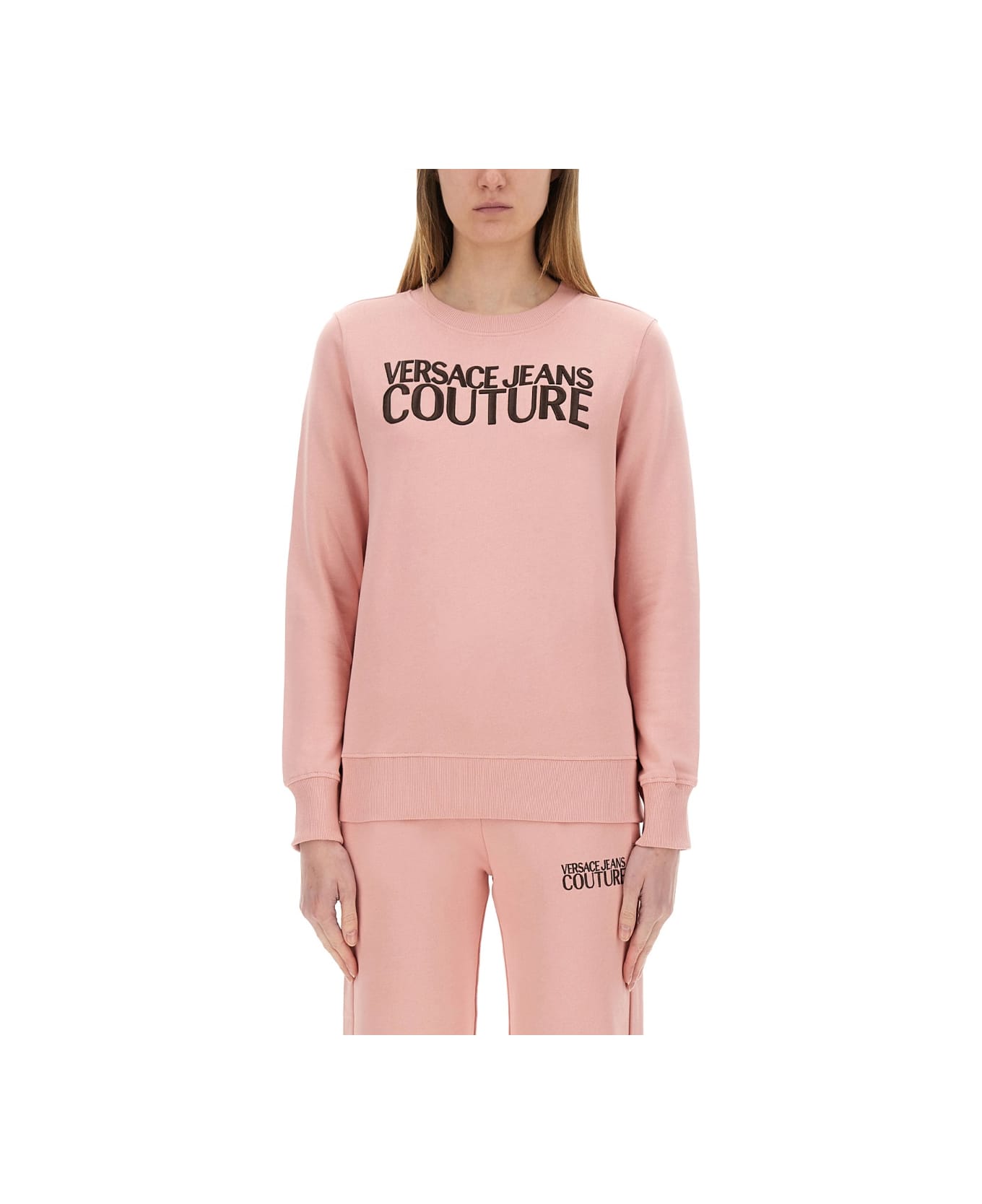 Versace Jeans Couture Sweatshirt With Logo - PINK