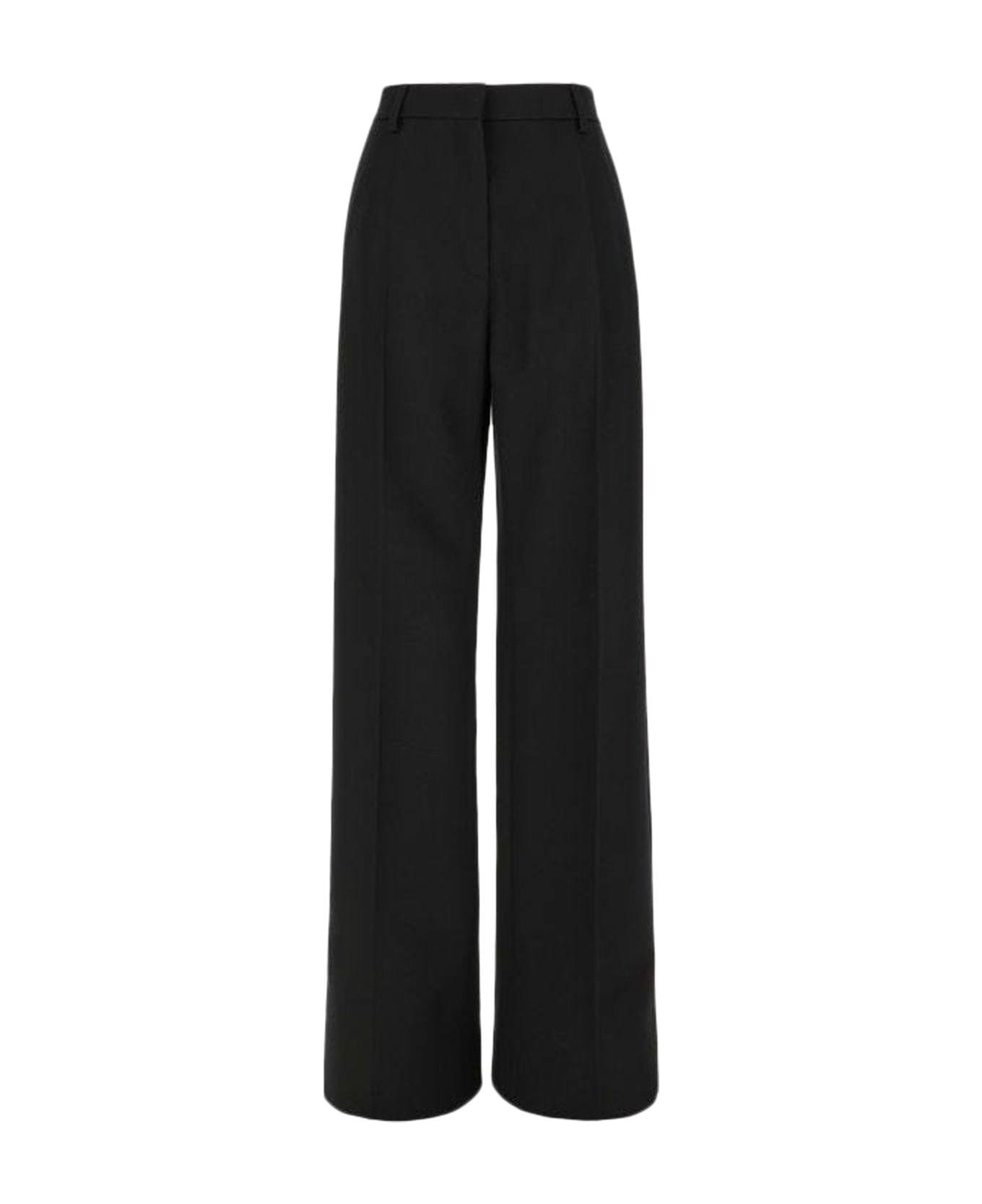 Valentino Garavani Black Wool Wide-leg Pant - NERO