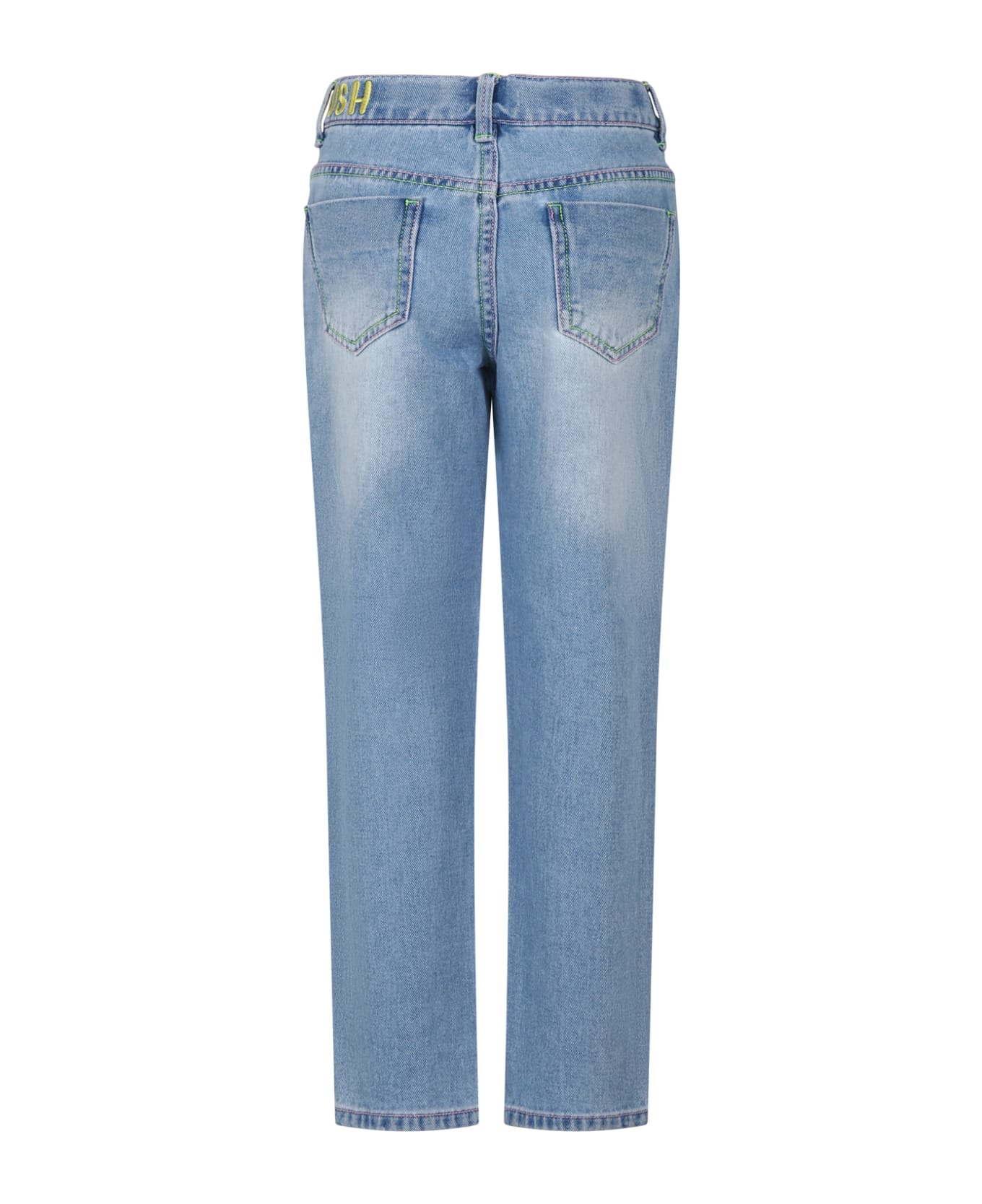Billieblush Denim Jeans For Girl With All-over Embroidery - Denim
