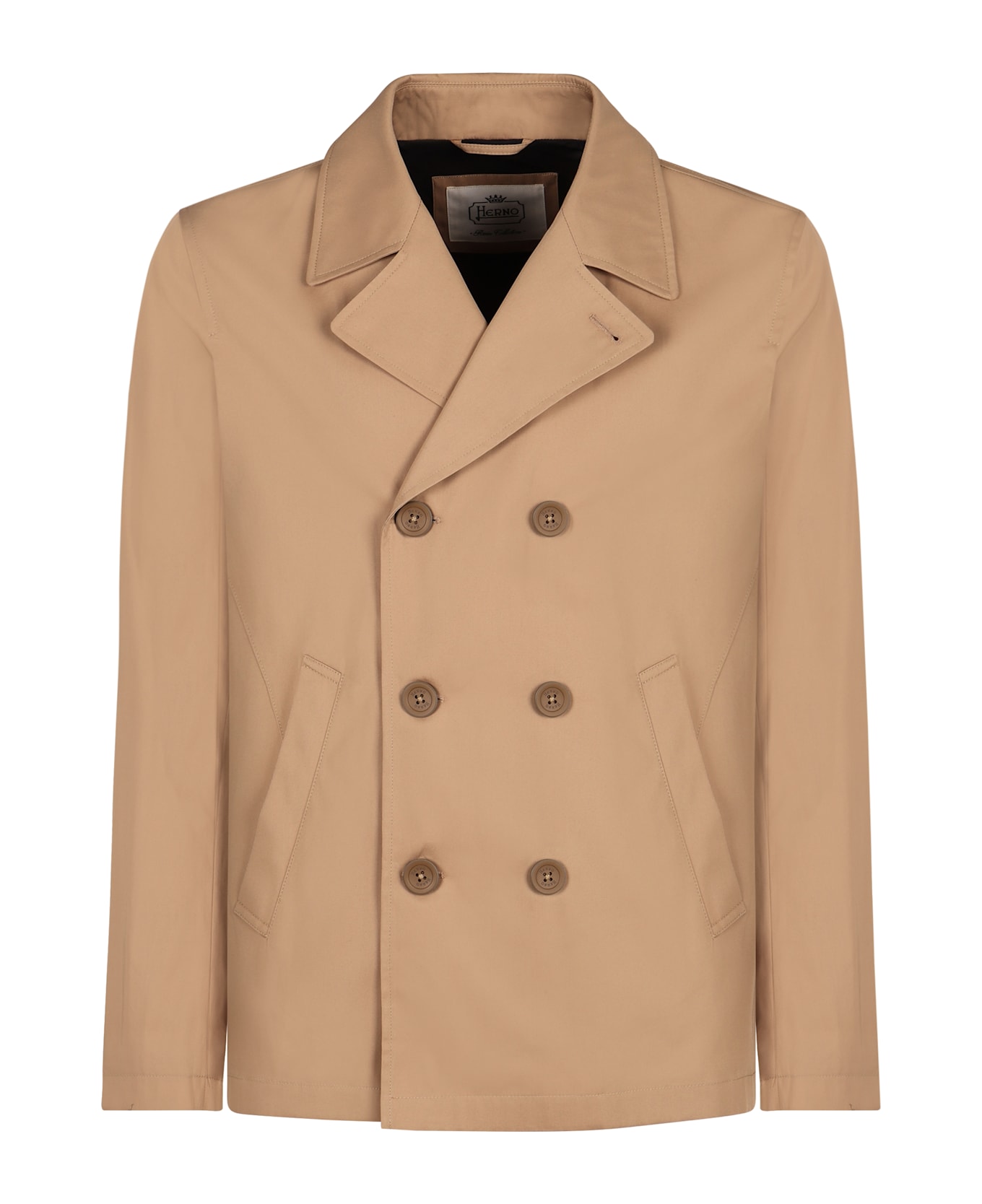 Herno Cotton Peacoat - Beige