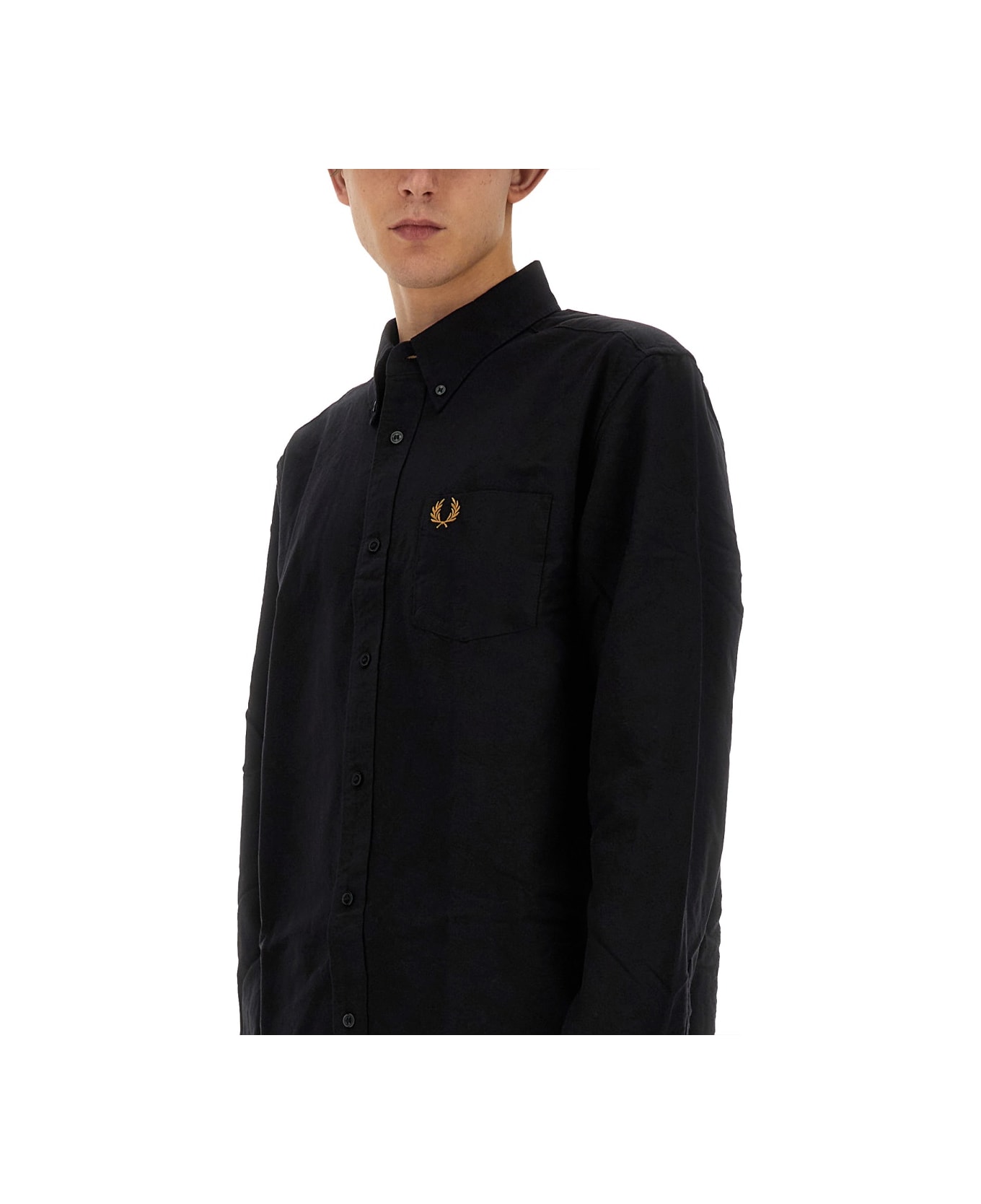 Fred Perry Shirt With Logo - BLACK