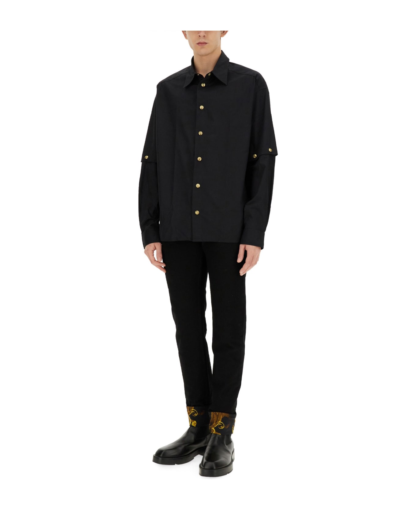 Versace Jeans Couture Shirt With Logo Buttons - NERO シャツ