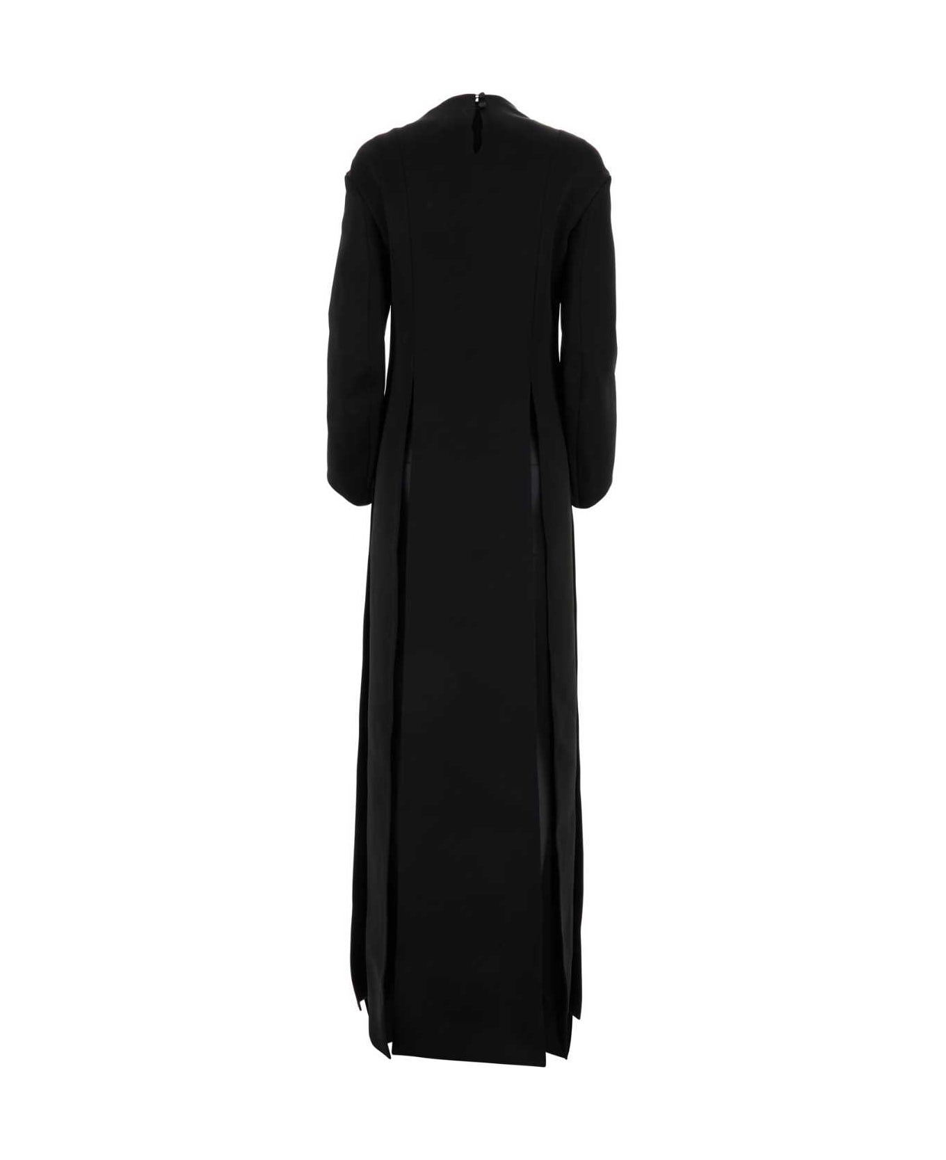Khaite Black Acetate Blend The Clete Long Dress - BLACK