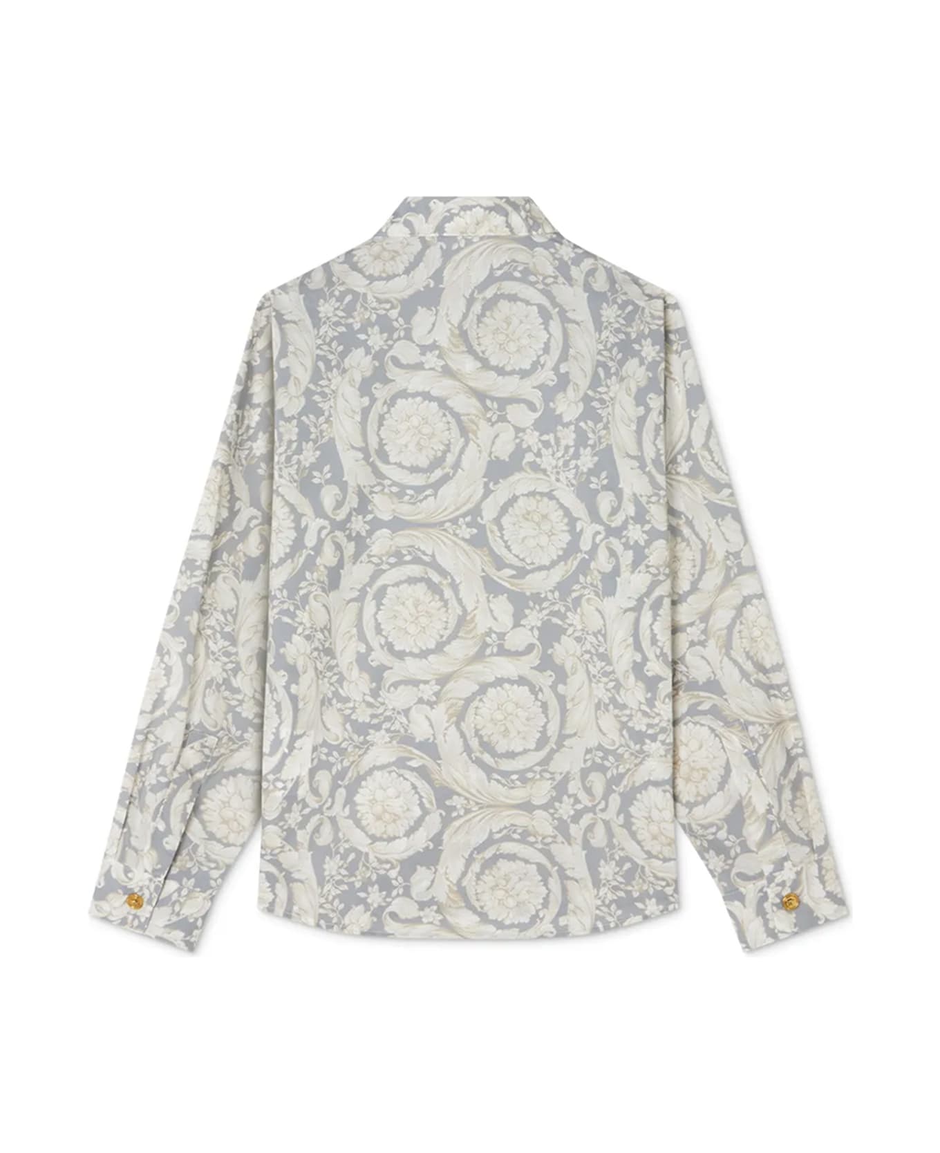 Versace Baroque Shirt With Print - Concrete+bone