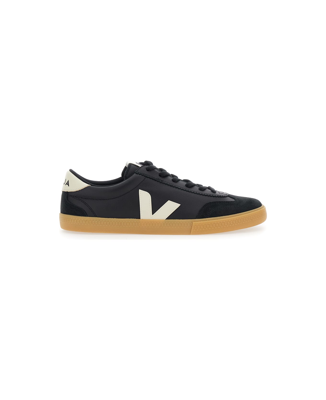 Veja 'volley' Black Sneakers With Side Logo And Lettering Logo On The Heel In Organic Cotton Unisex - Black スニーカー