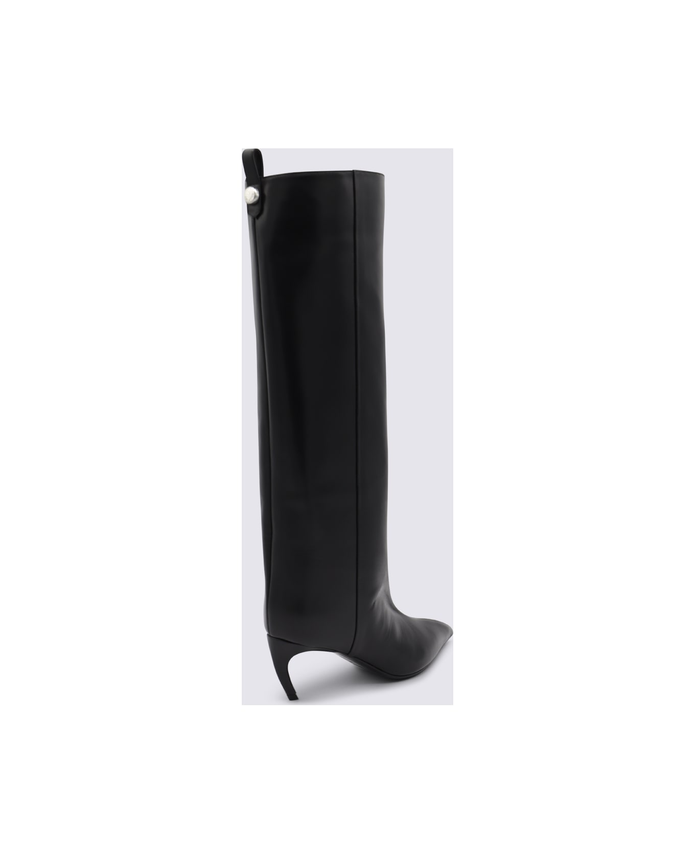 The Attico Black Leather Boots - Black