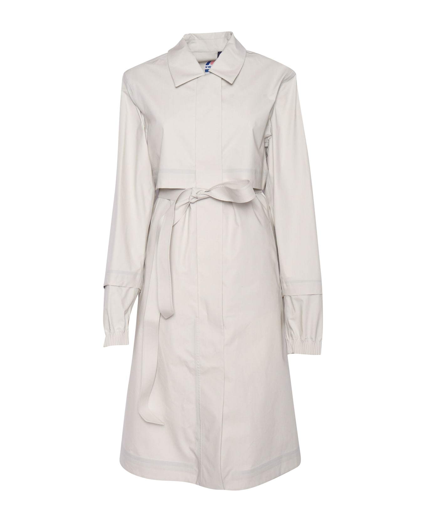 K-Way Jesy 3l Poplin Long Down Jacket - BEIGE